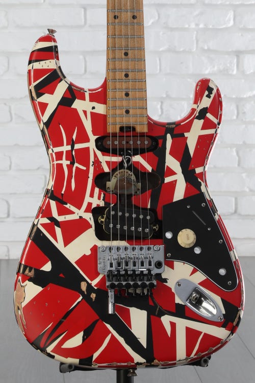 EVH Striped Series Frankenstein Relic - Red/Black/White
