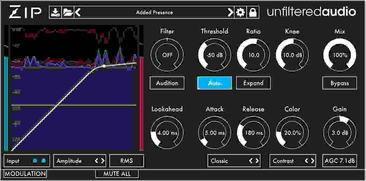 Unfiltered Audio Zip Compressor Plug-in | Sweetwater