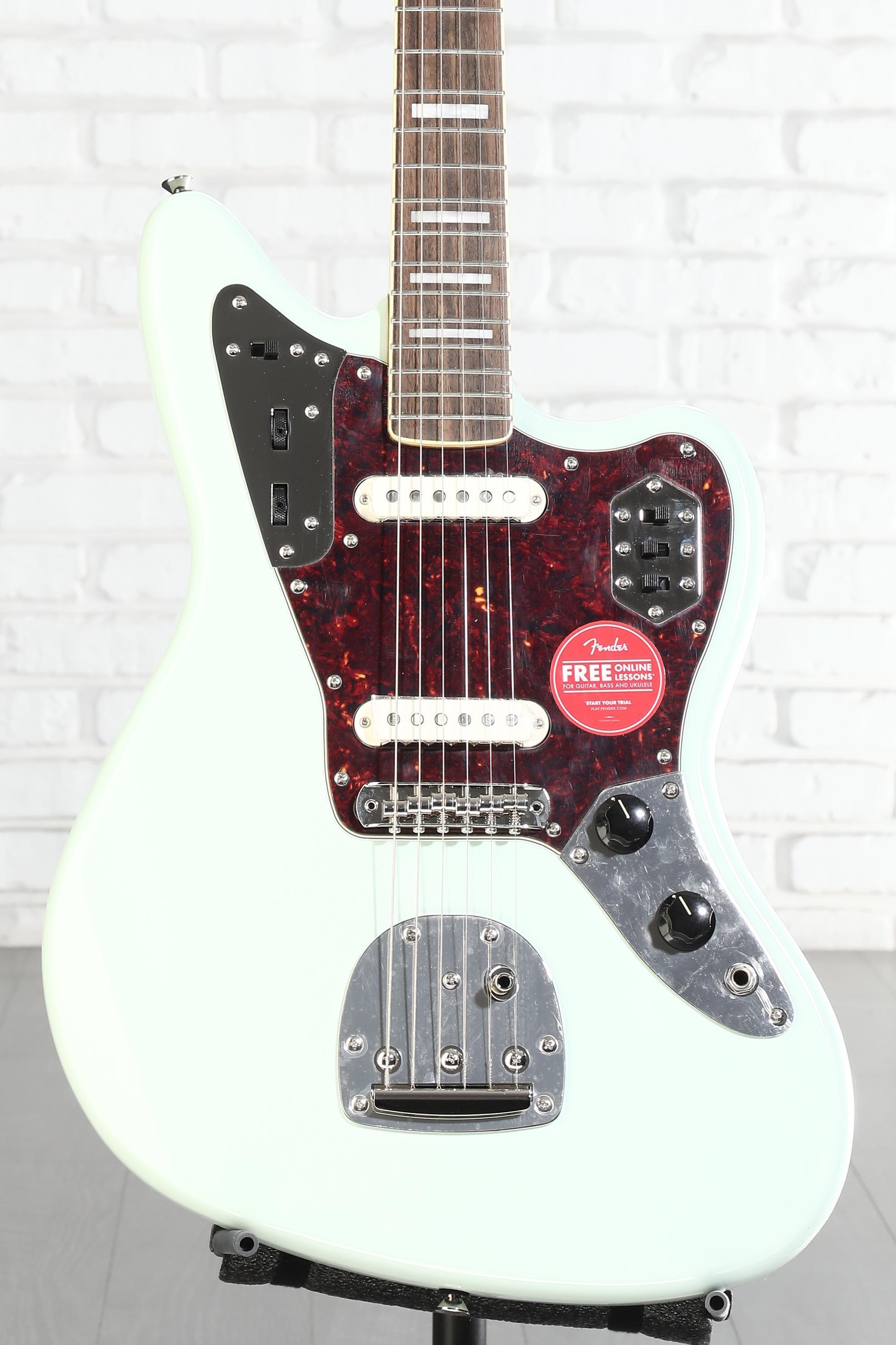 【11374】Squier by Fender 桜柄 花柄 和柄 Squier Classic Vibe '70s Jaguar - Surf Green | Sweetwater