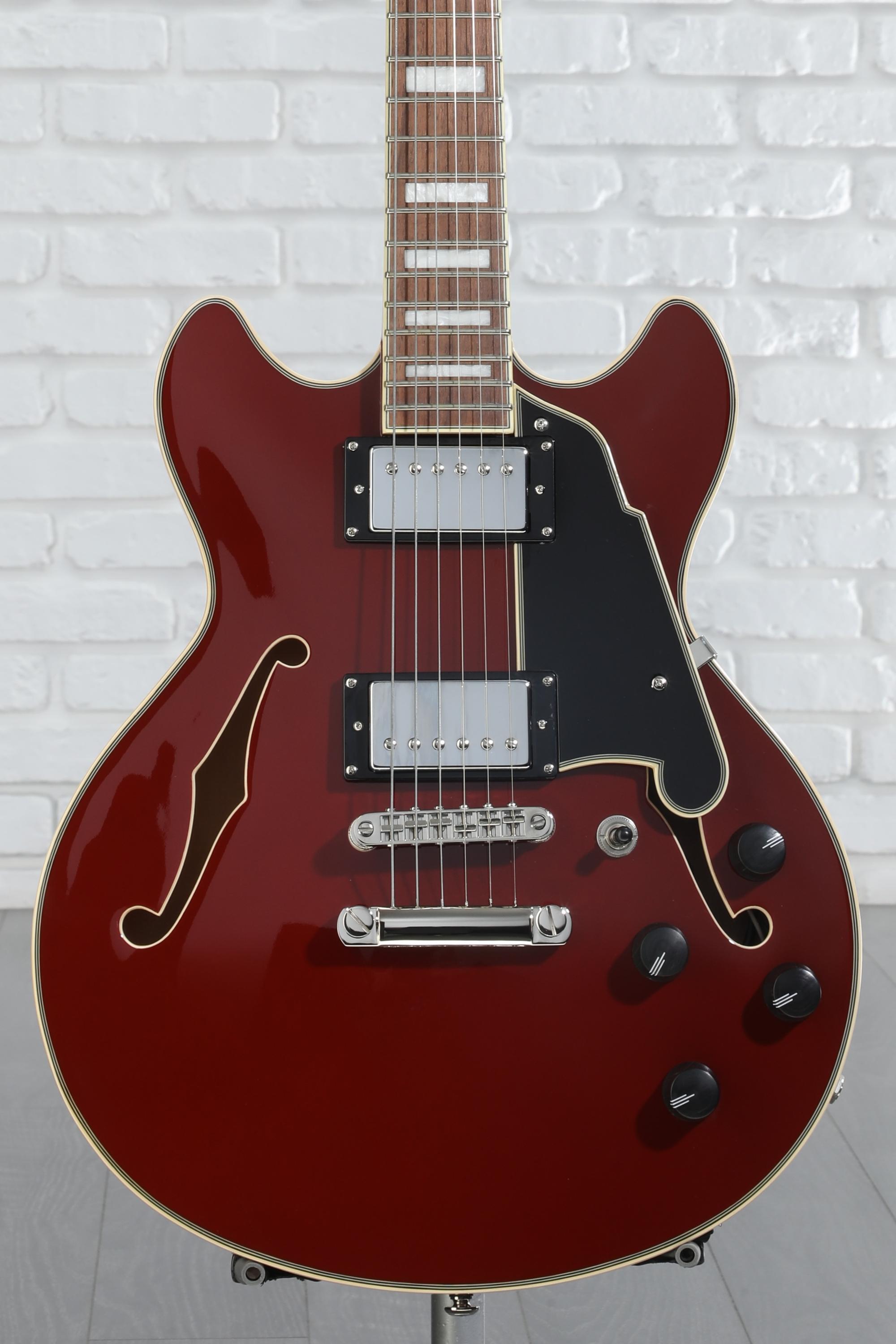 D'Angelico Premier Mini DC Electric Guitar - Burnt Red with