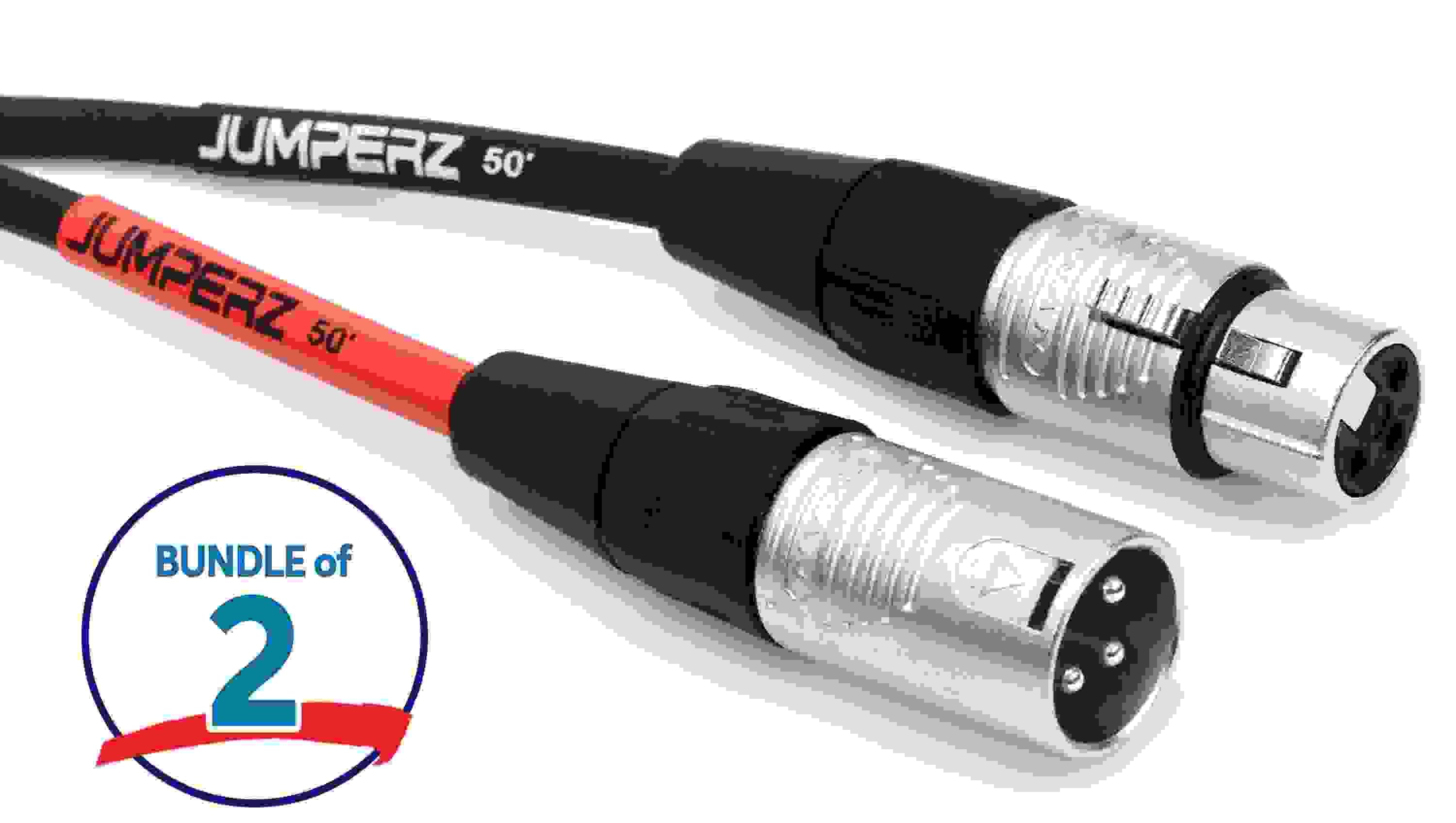 JUMPERZ JBM Blue Line Microphone Cable - 50 foot (2-pack)