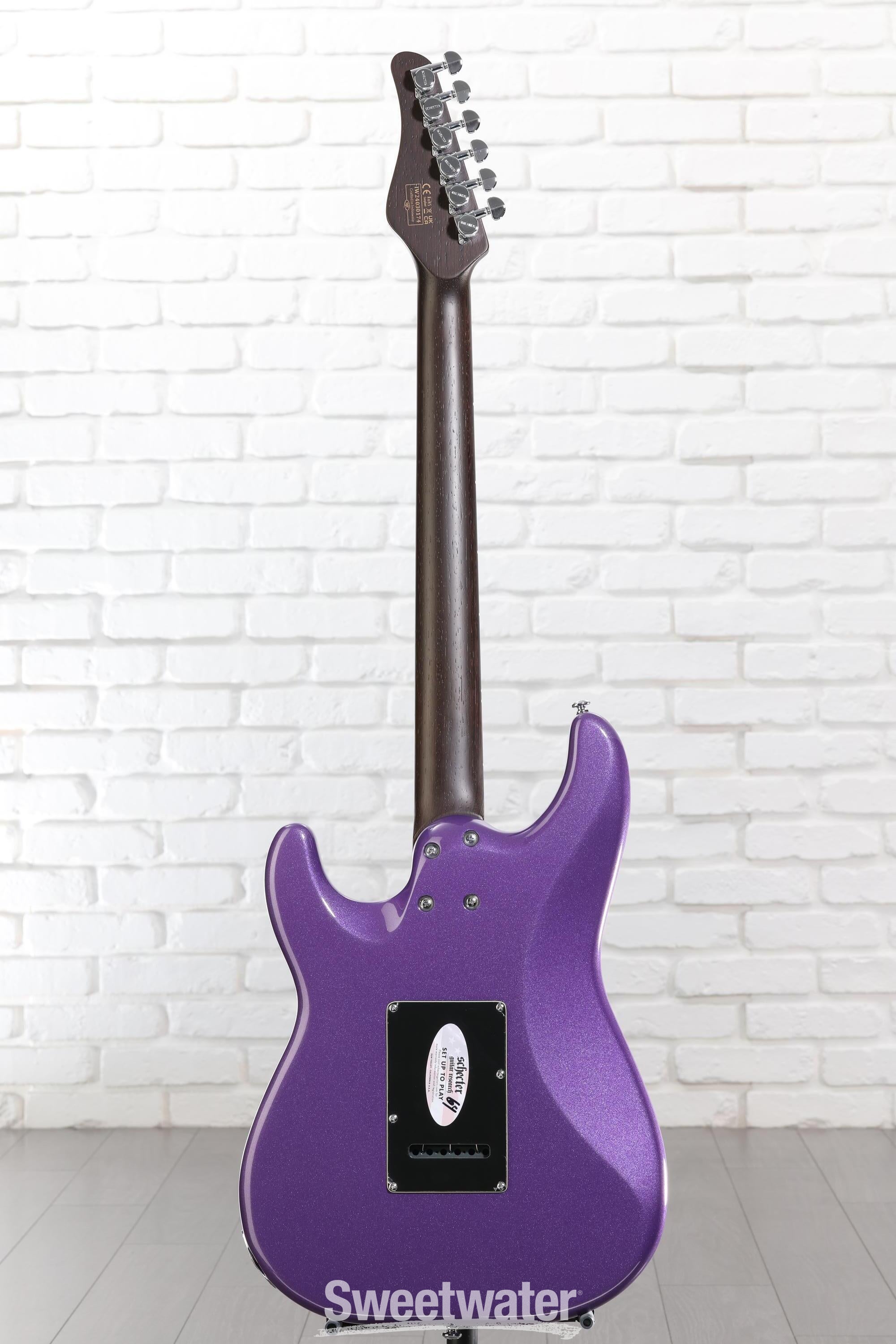 Schecter MV-6 Electric Guitar - Metallic Purple with Ebony