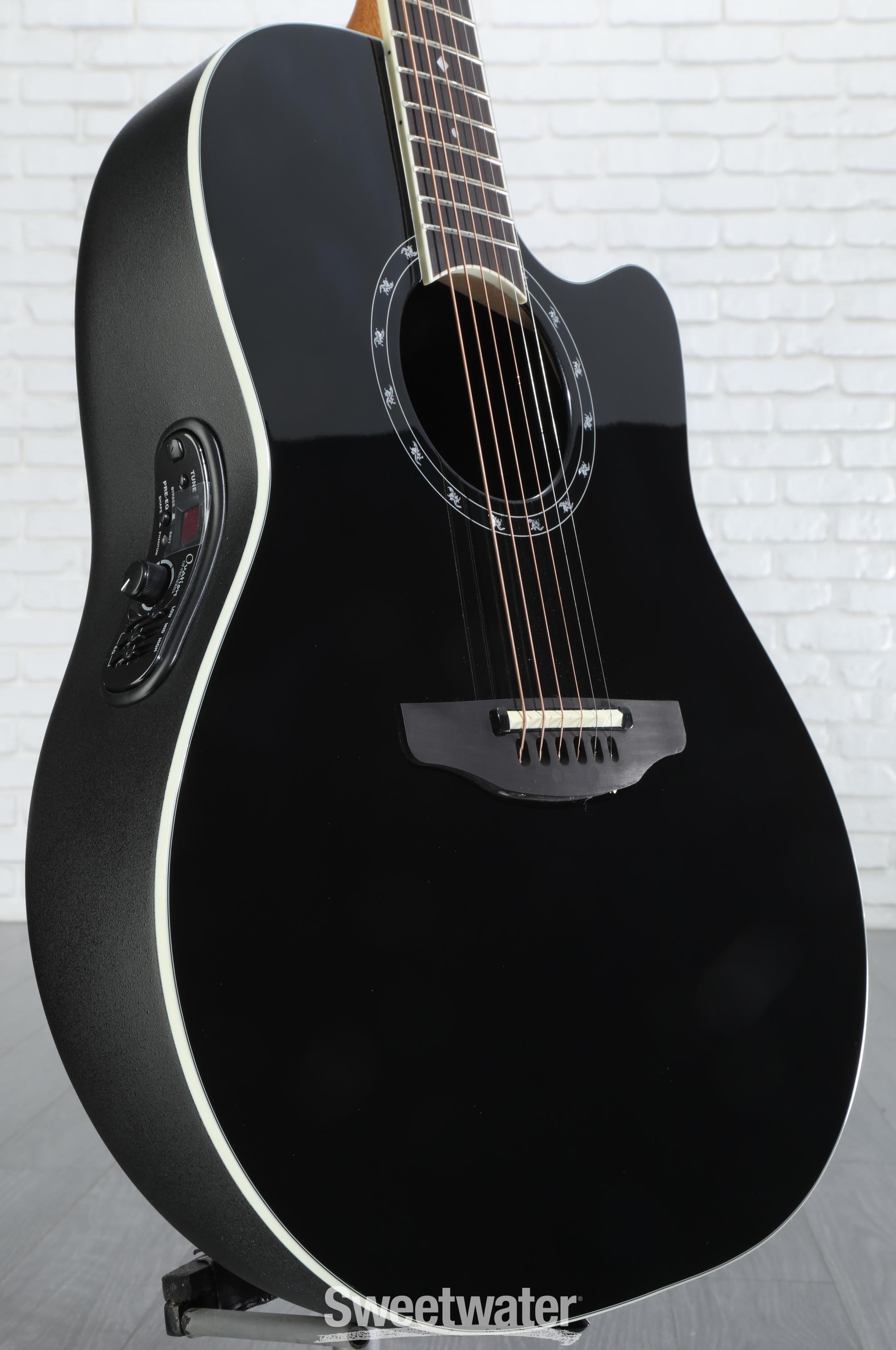 Ovation Timeless Balladeer Deep Contour Acoustic-Electric Guitar - Black