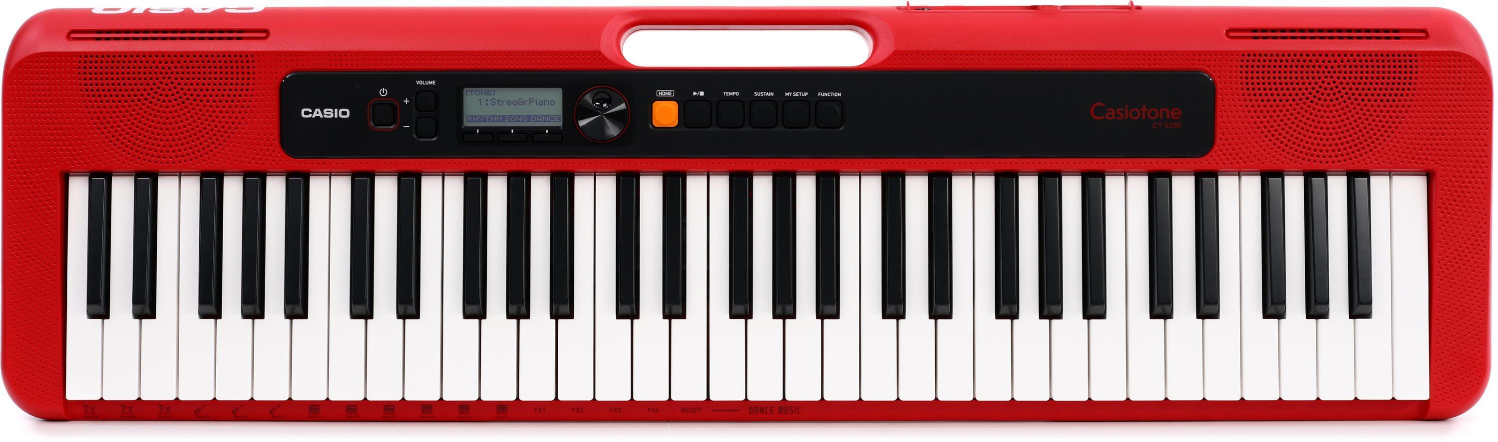 Casio Casiotone CT-S200 61-key Portable Arranger Keyboard - Red 