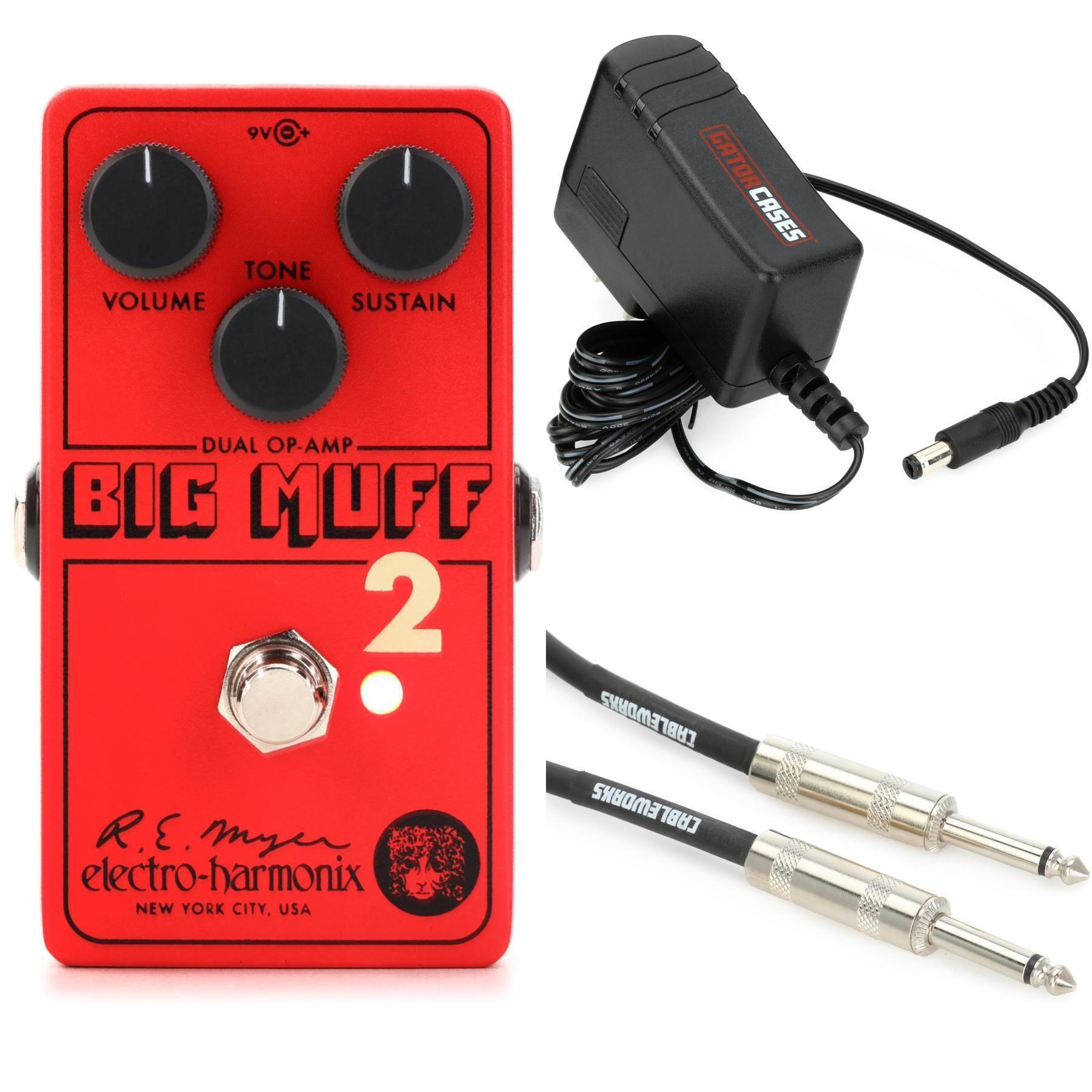 Electro-Harmonix Big Muff Pi 2 Fuzz Pedal with Power Supply and