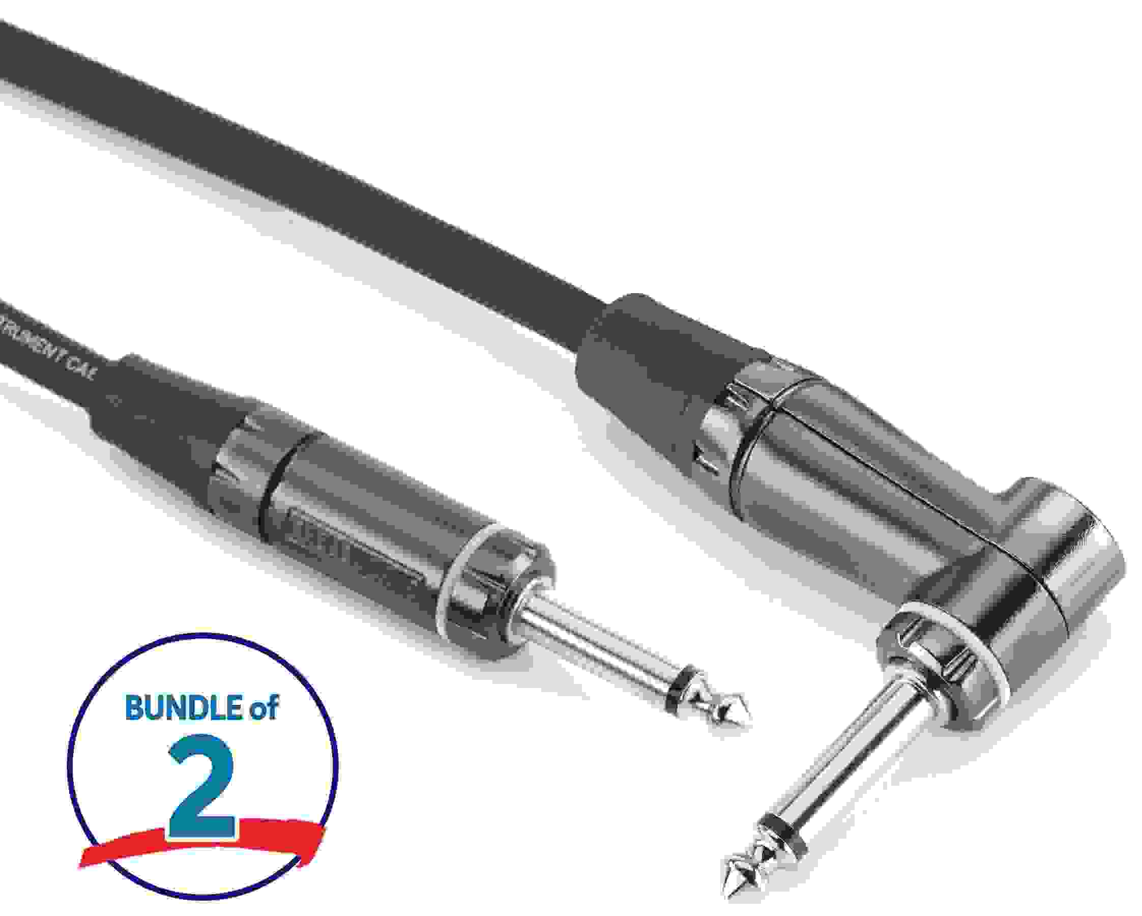 Gator Cableworks Composer Series 1/4-inch TS Male Straight to Right-angle Instrument Cable - 30 foot (2-pack)