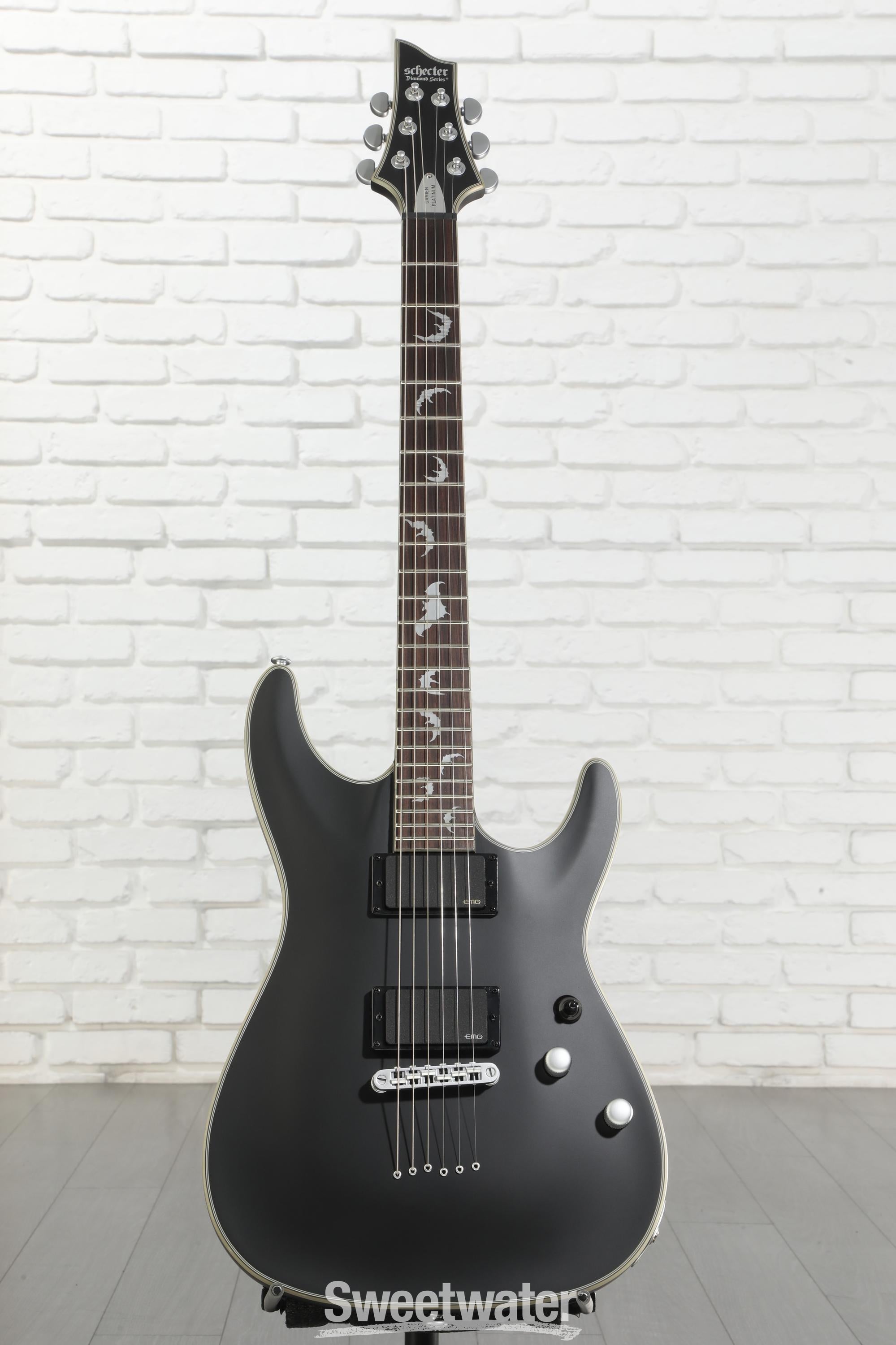 Schecter Damien Platinum 6 Electric Guitar - Satin Black | Sweetwater
