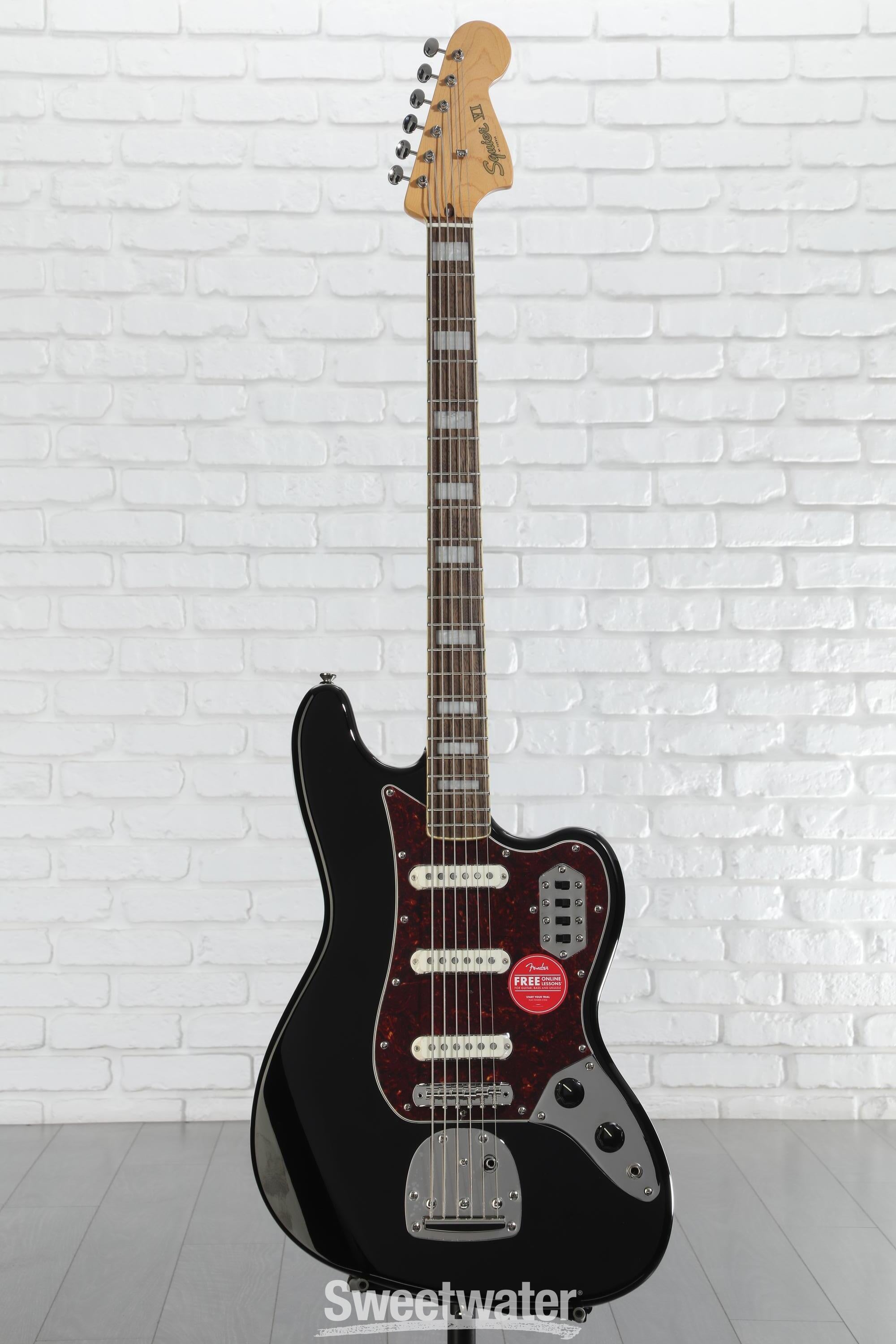 Squier Classic Vibe Bass VI Guitar - Black | Sweetwater