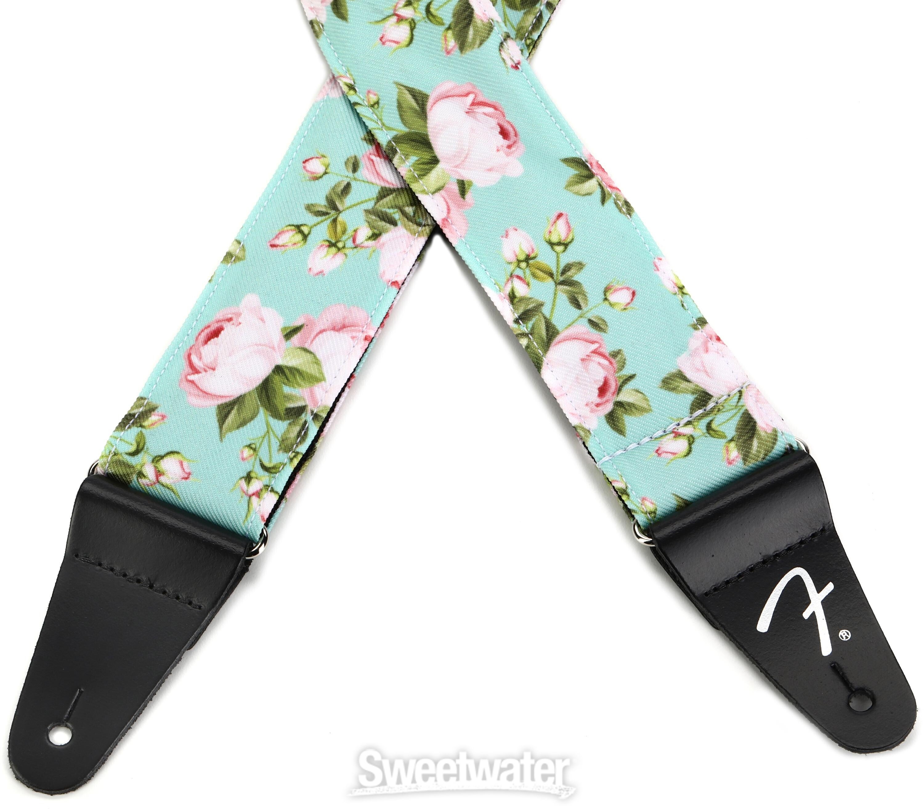 Fender 2-inch Floral Guitar Strap - Surf Green