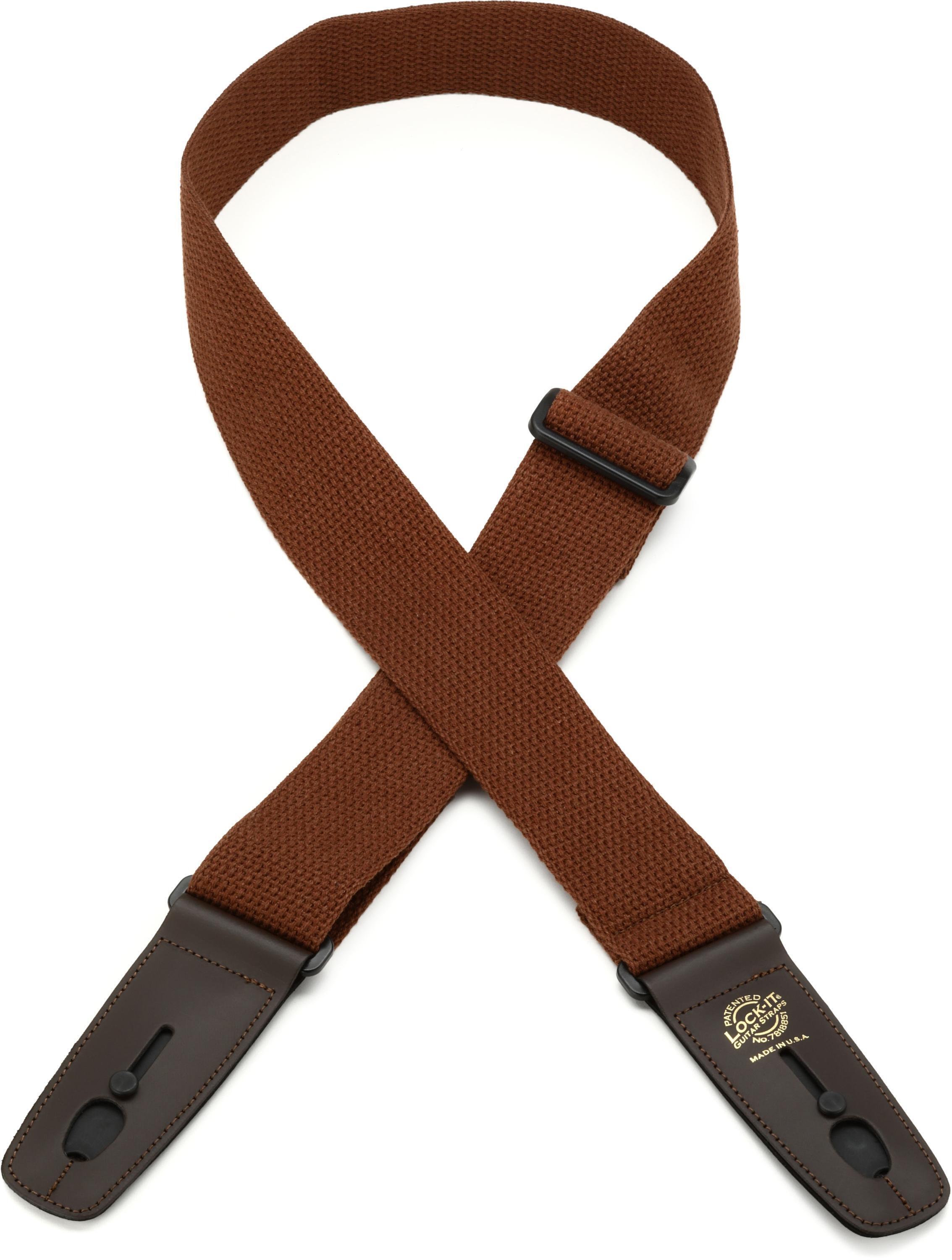 LockIt Straps LIS048C2BRN/BRN Guitar Strap Brown Sweetwater