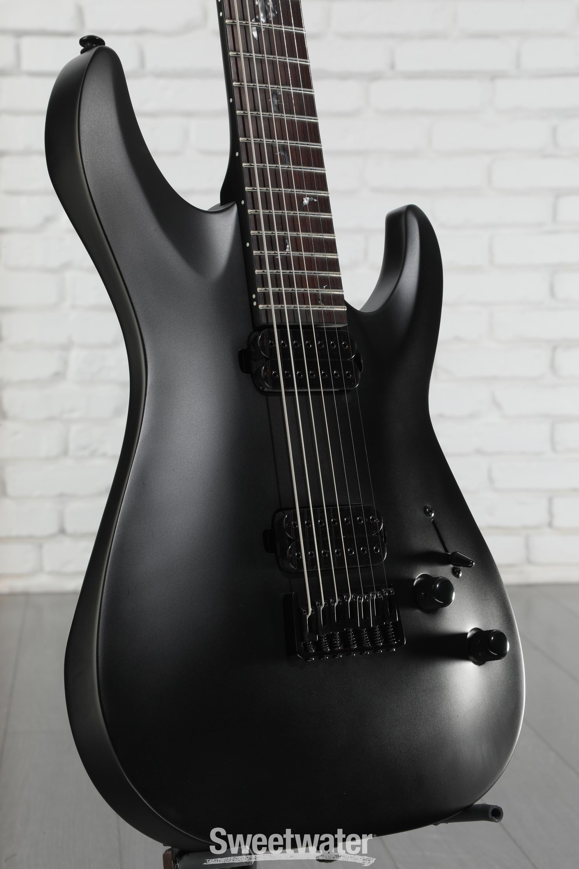 Schecter Damien-7 SBK Electric Guitar - Satin Black | Sweetwater