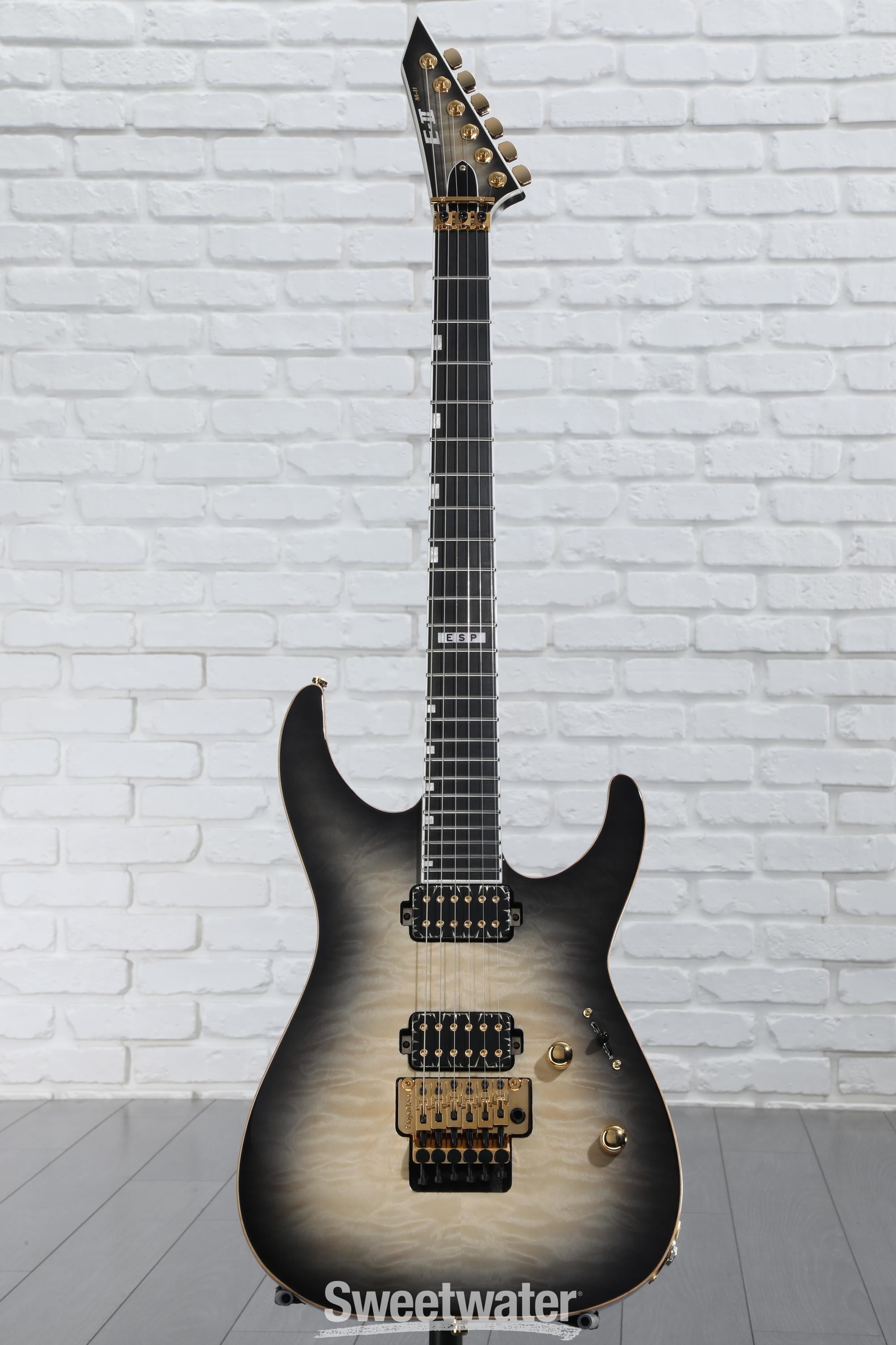 ESP E-II M-II QM Electric Guitar - Black Natural Burst