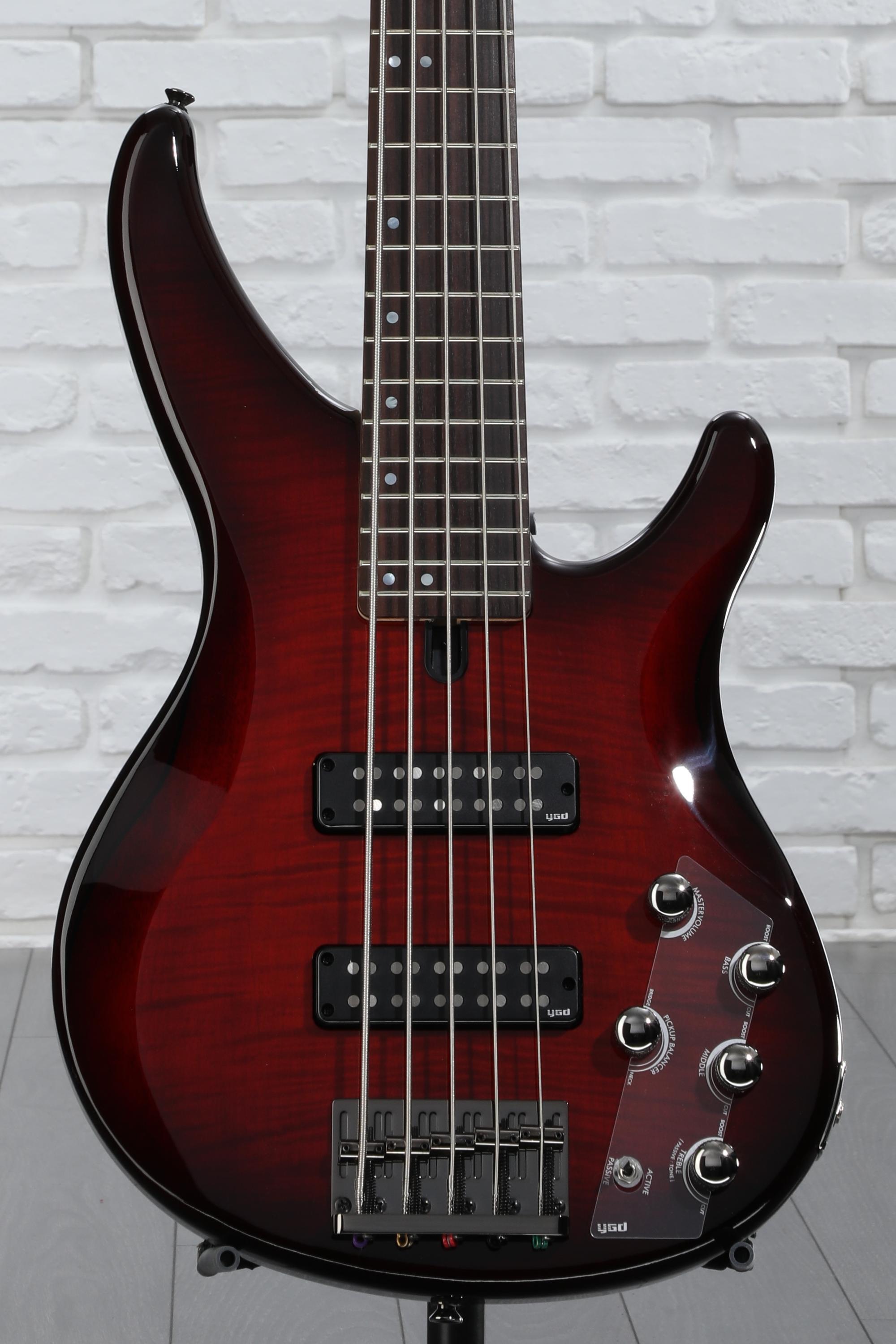 Yamaha TRBX605FM 5-string Bass Guitar - Dark Red Burst