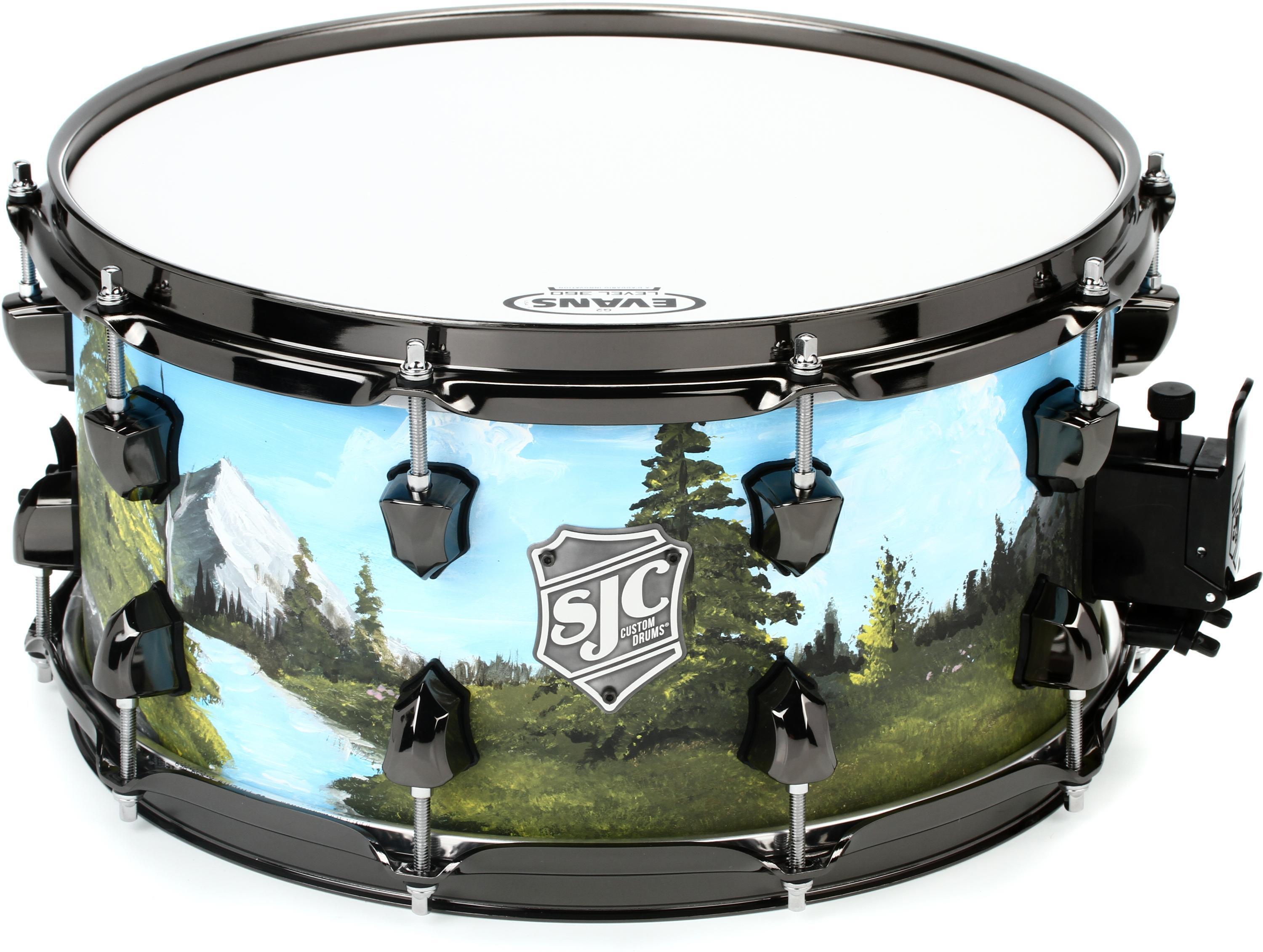 SJC Custom Drums USA Custom Snare Drum Bob Ross Inspired