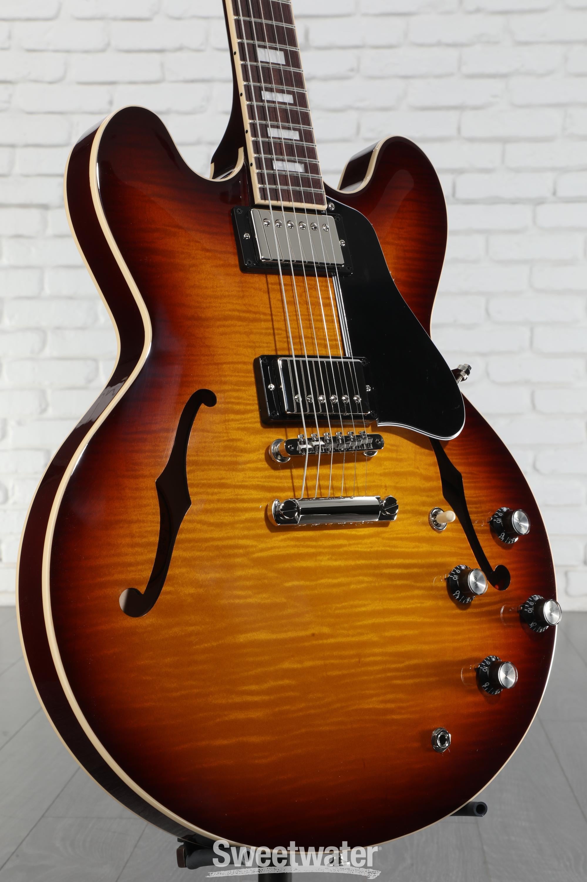 ギター Gibson ES-335 Figured Iced Tea Gibson ES-335 Figured Semi-hollowbody Electric Guitar - Iced