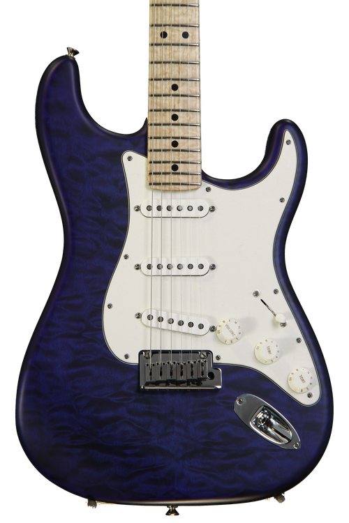 ギター Fender custom shop deluxe stratocaster Fender Custom Shop Custom Deluxe Strat - Cobalt Blue Transparent