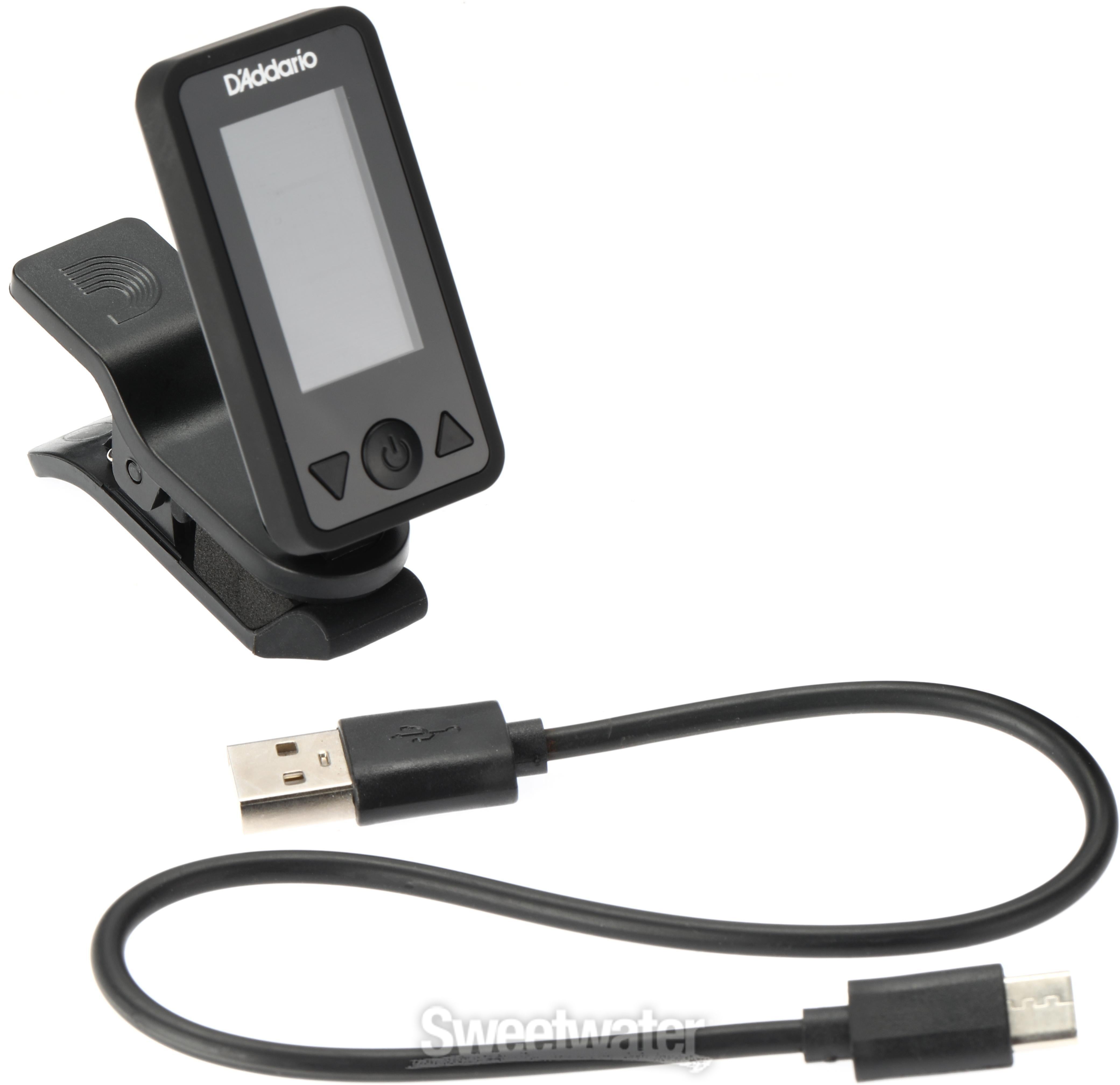 D'Addario Eclipse Rechargeable Clip-on Tuner - Black