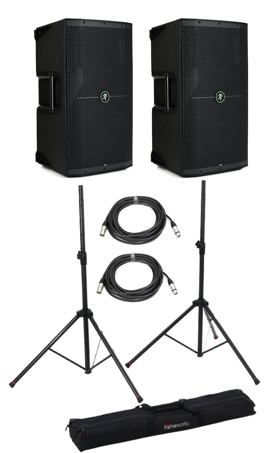 Mackie Thump212XT Enhanced 1,400-watt 12-inch Powered Speaker Pair with Stands and Cables