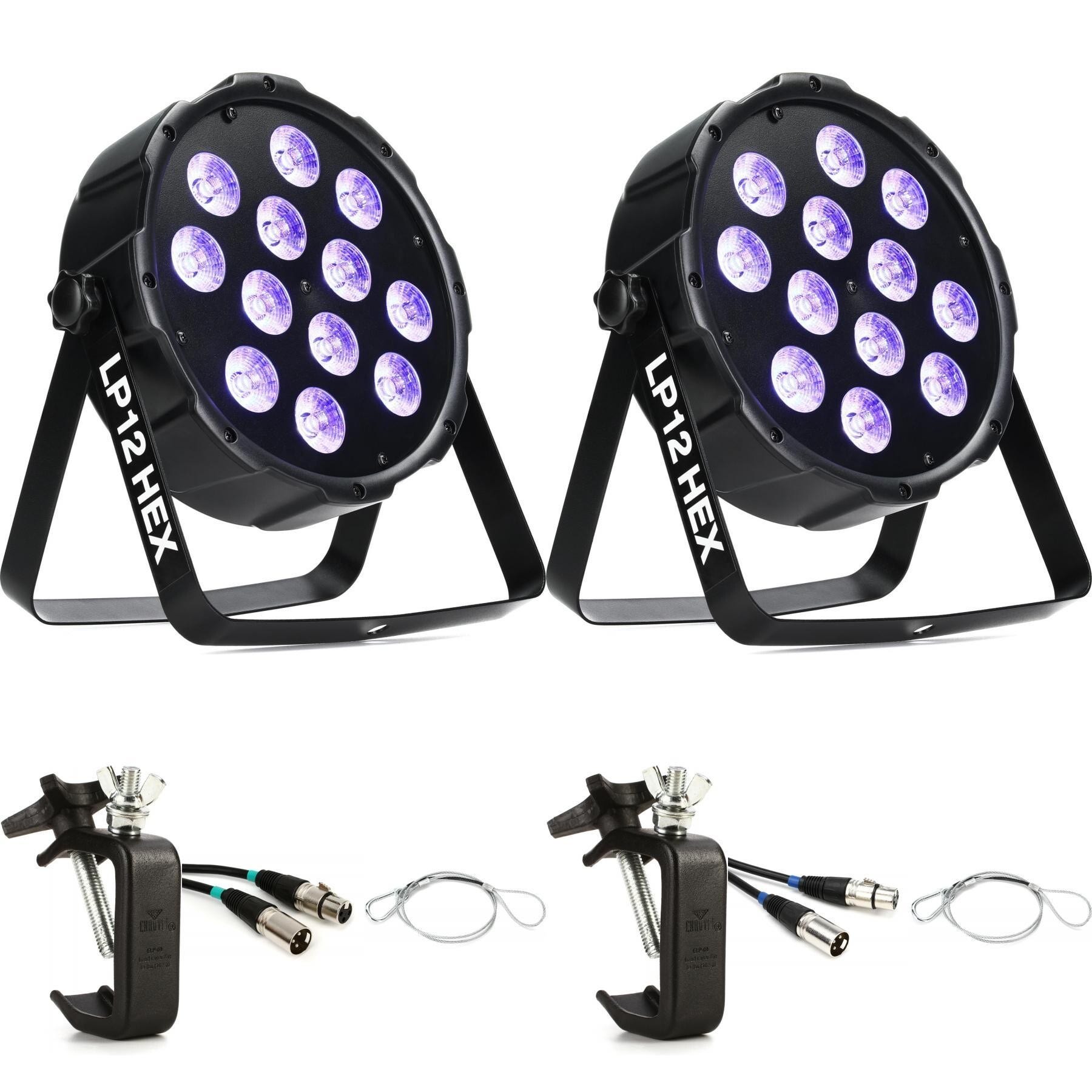 Eliminator LP 12 HEX LED Par Wash Essentials Bundle - Pair | Sweetwater