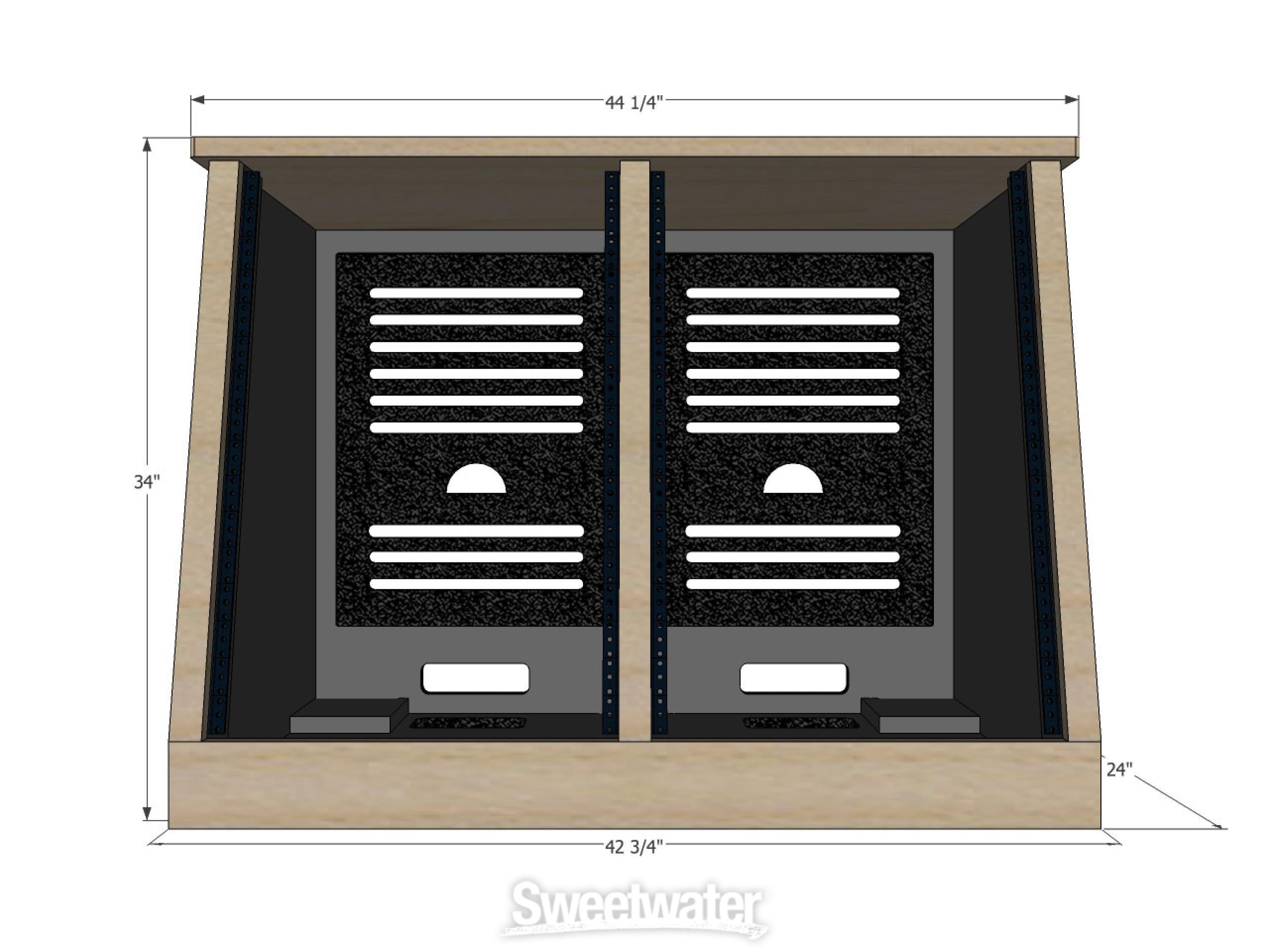 Sound Construction Double Bay Slanted 16Ux2 Studio Rack - Maple