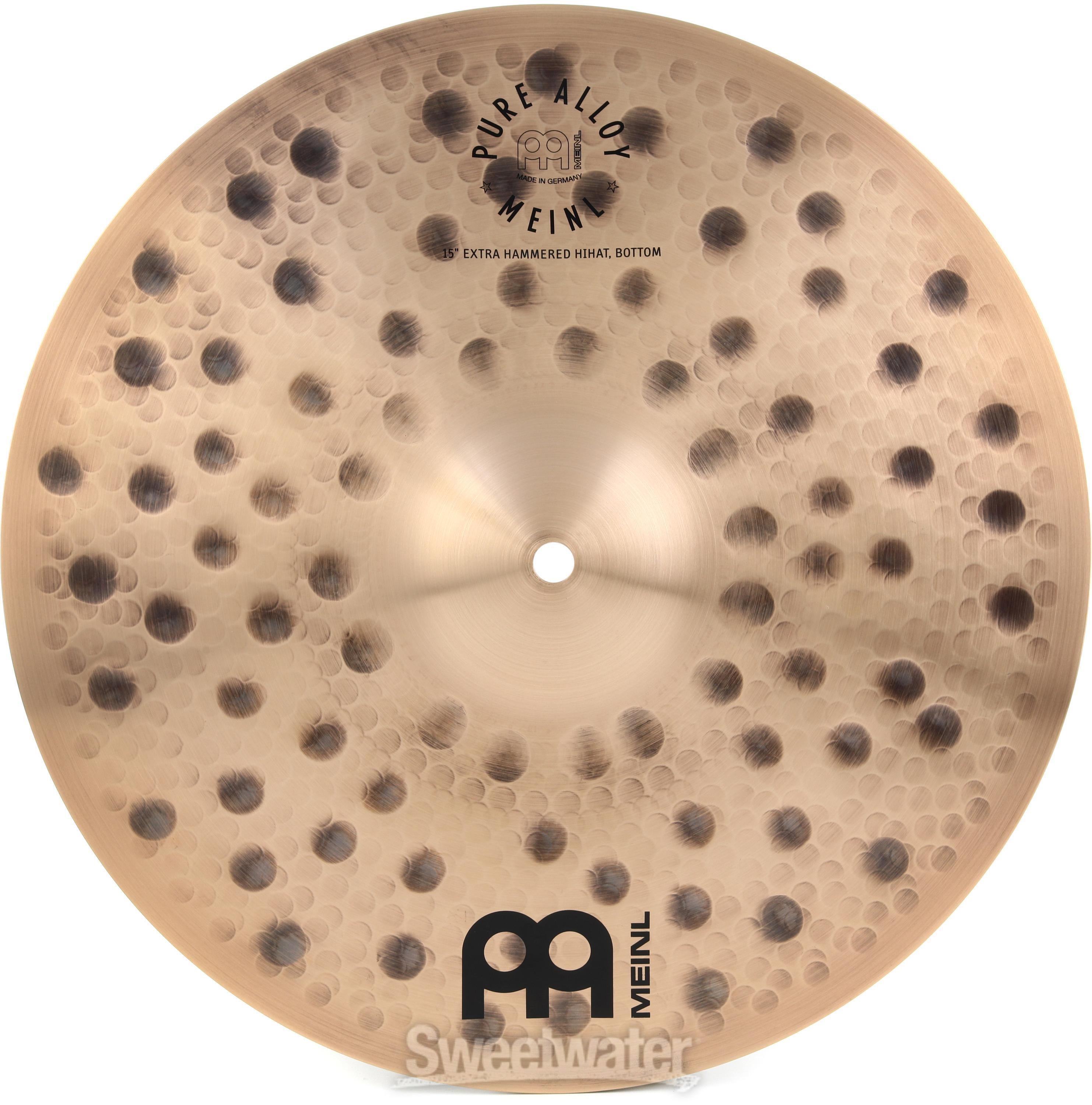Meinl Cymbals Pure Alloy Hi-hat Cymbals - 15-inch, Extra Hammered