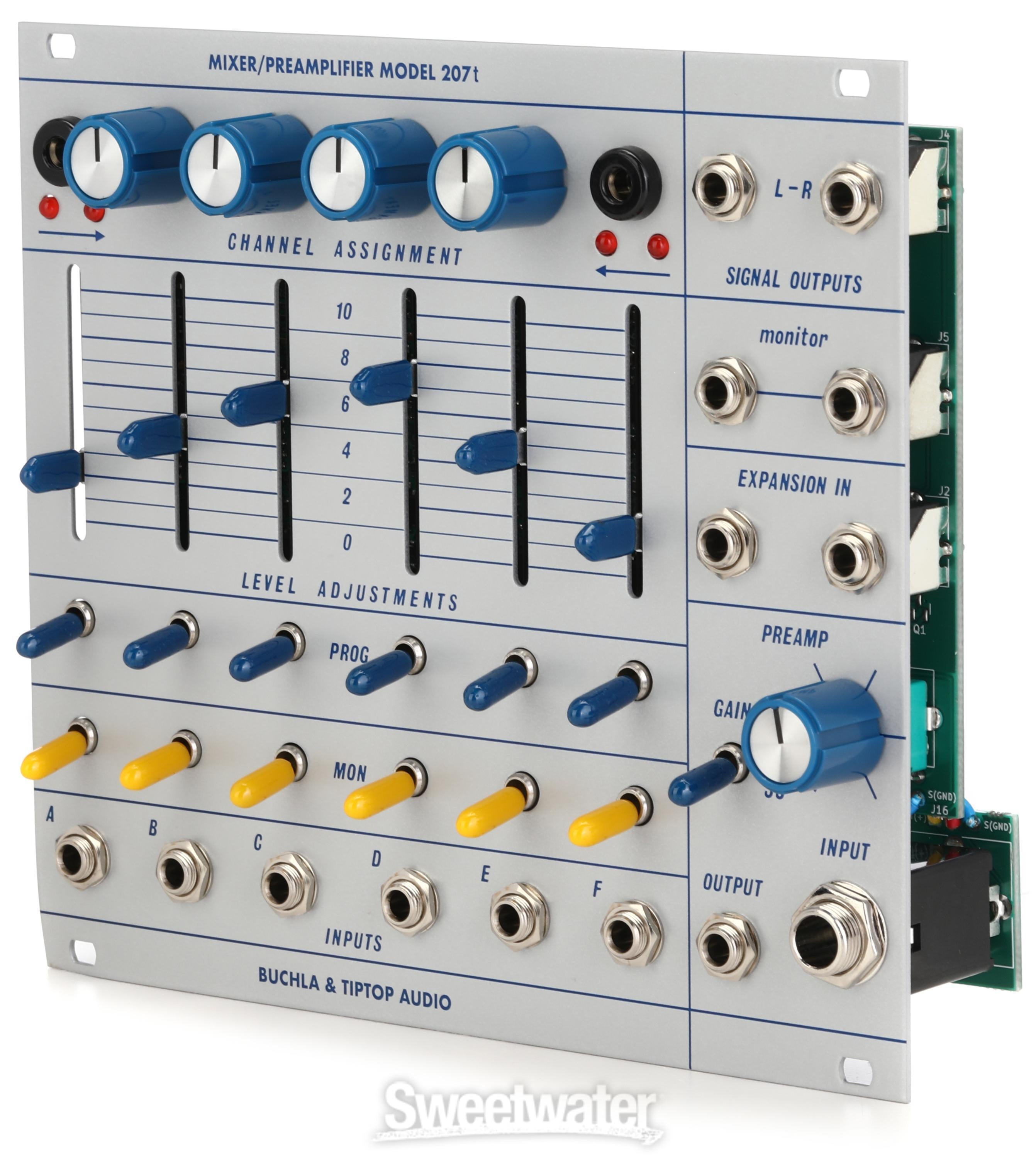 Tiptop Audio Buchla 207t Mixer and Preamplifier Eurorack Module