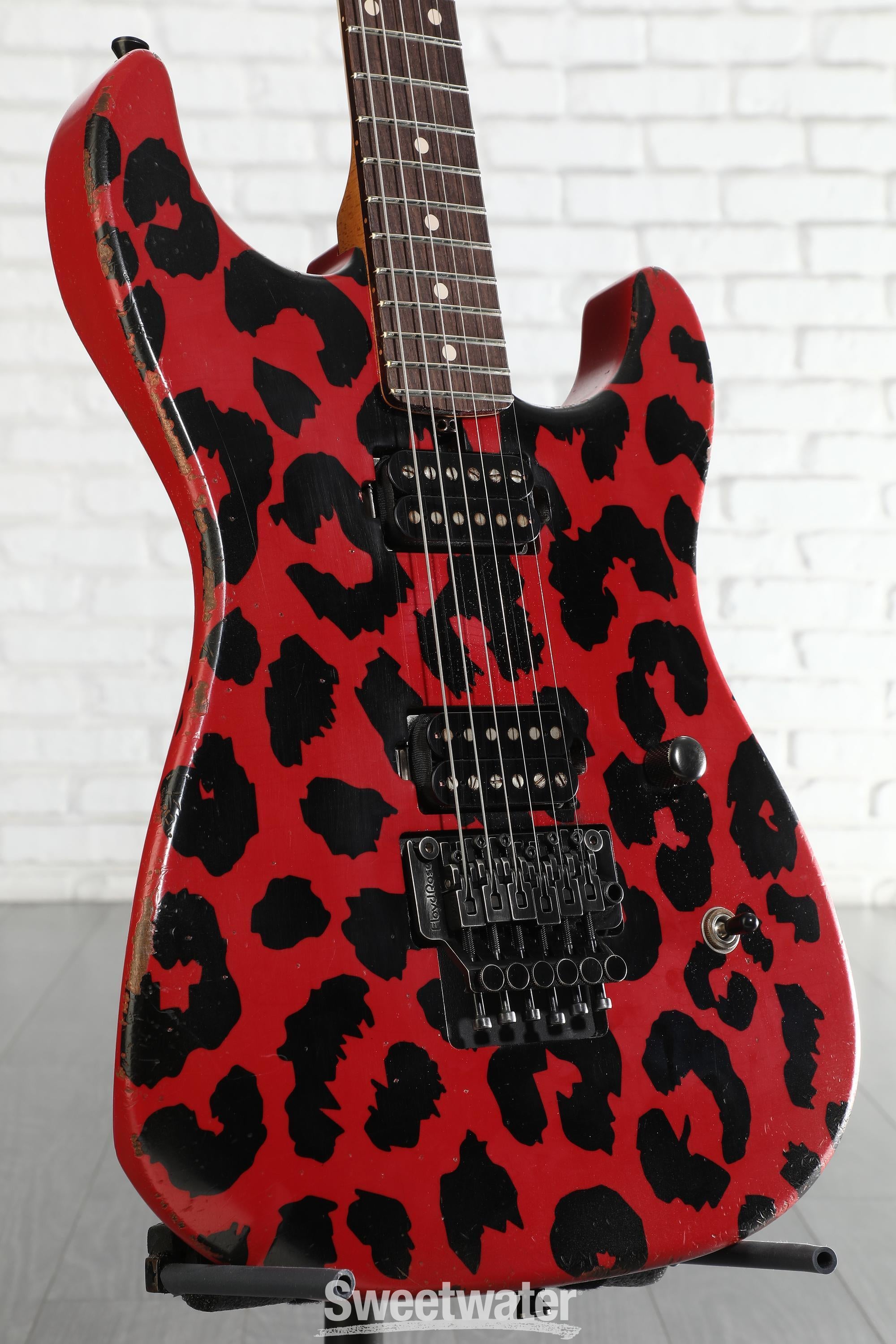 Photo of Friedman Cali Electric Guitar - Red/Black Leopard, Medium Aged