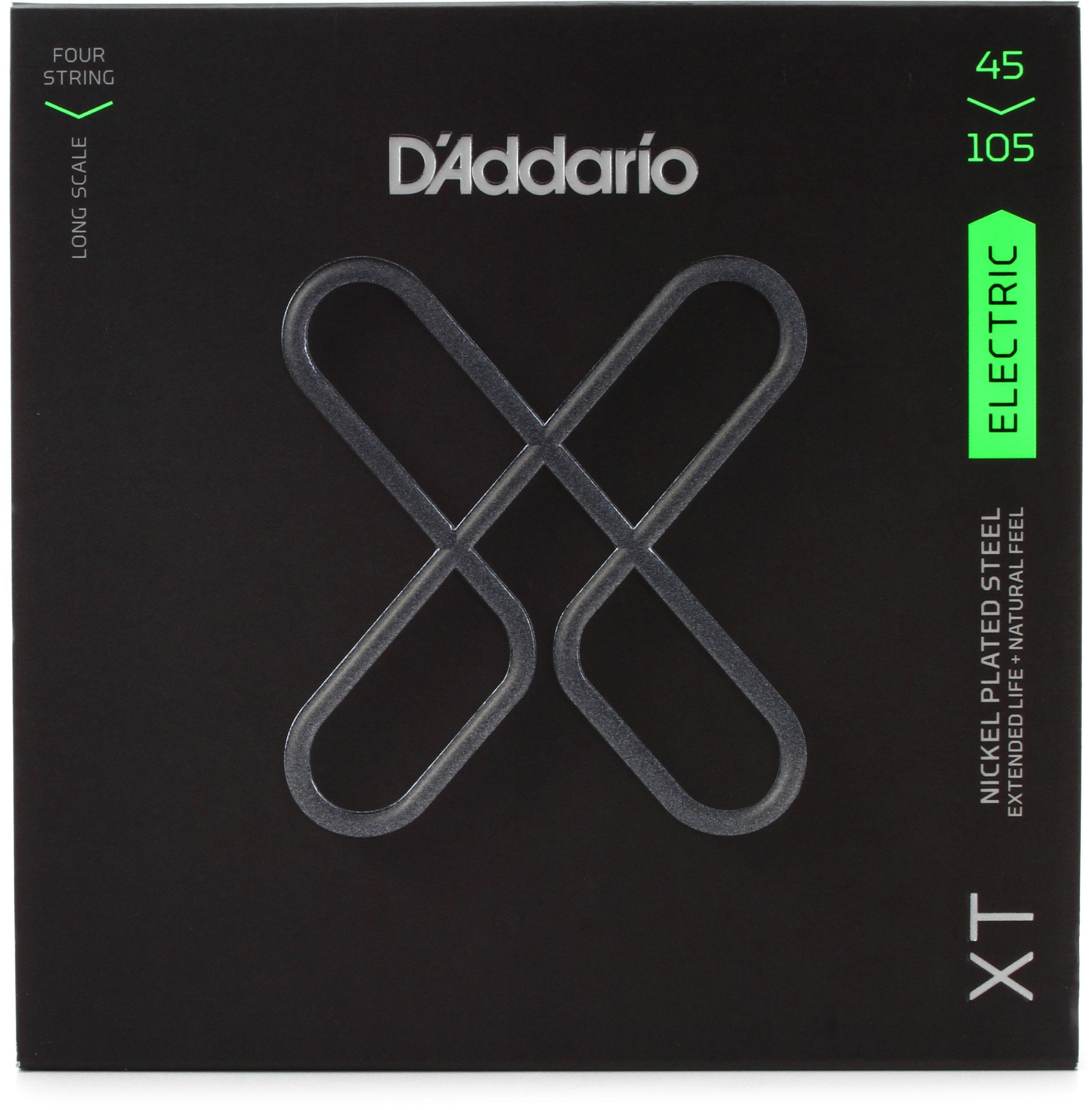 Photo of D'Addario XTB45105 XT Nickel Plated Steel Bass Guitar Strings - .045-.105 Light Top/Medium Bottom Long Scale 4-string