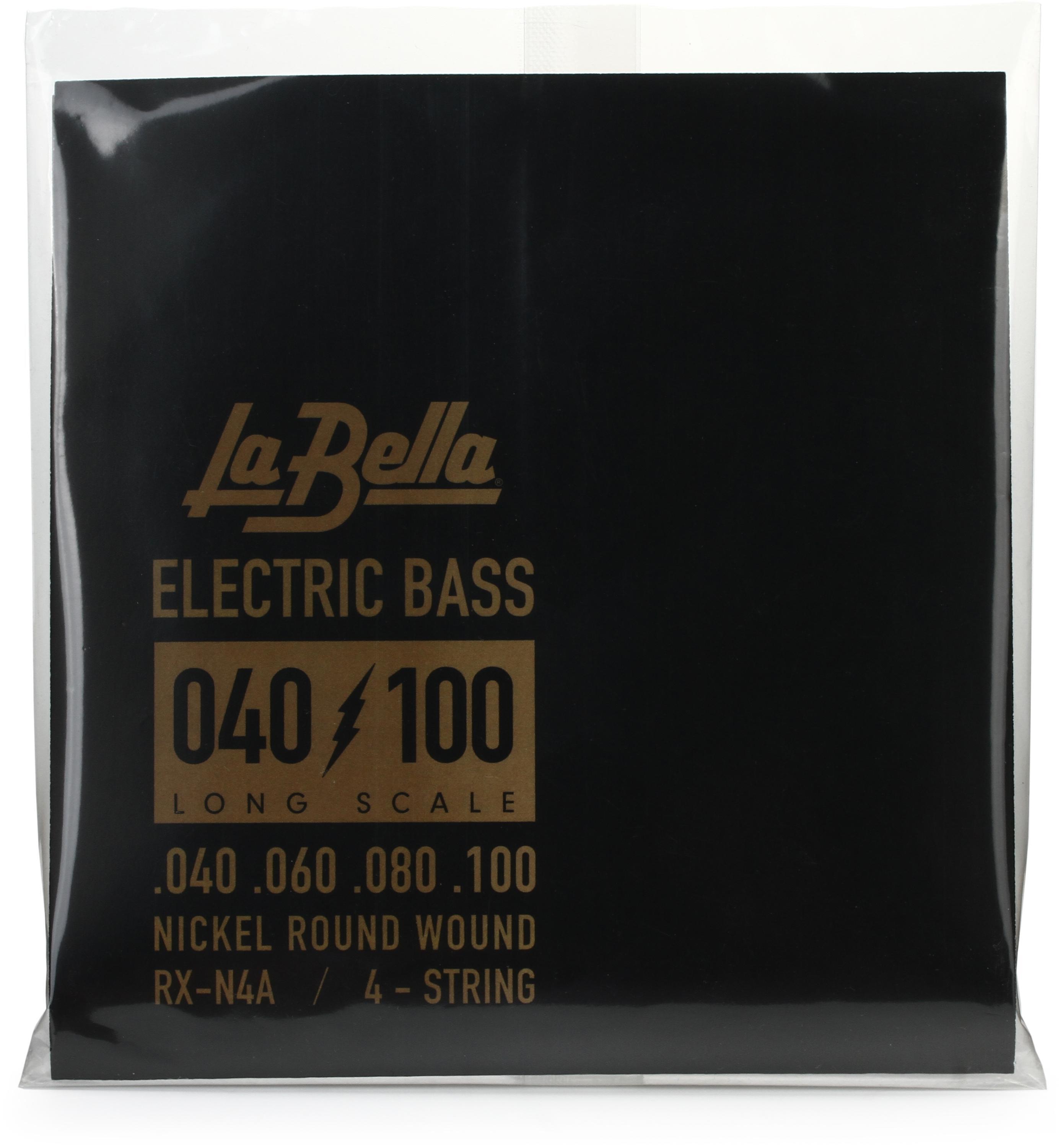 Photo of La Bella RX-N4A Rx Nickel Roundwound Bass Guitar Strings - .040-.100 Long Scale 4-string