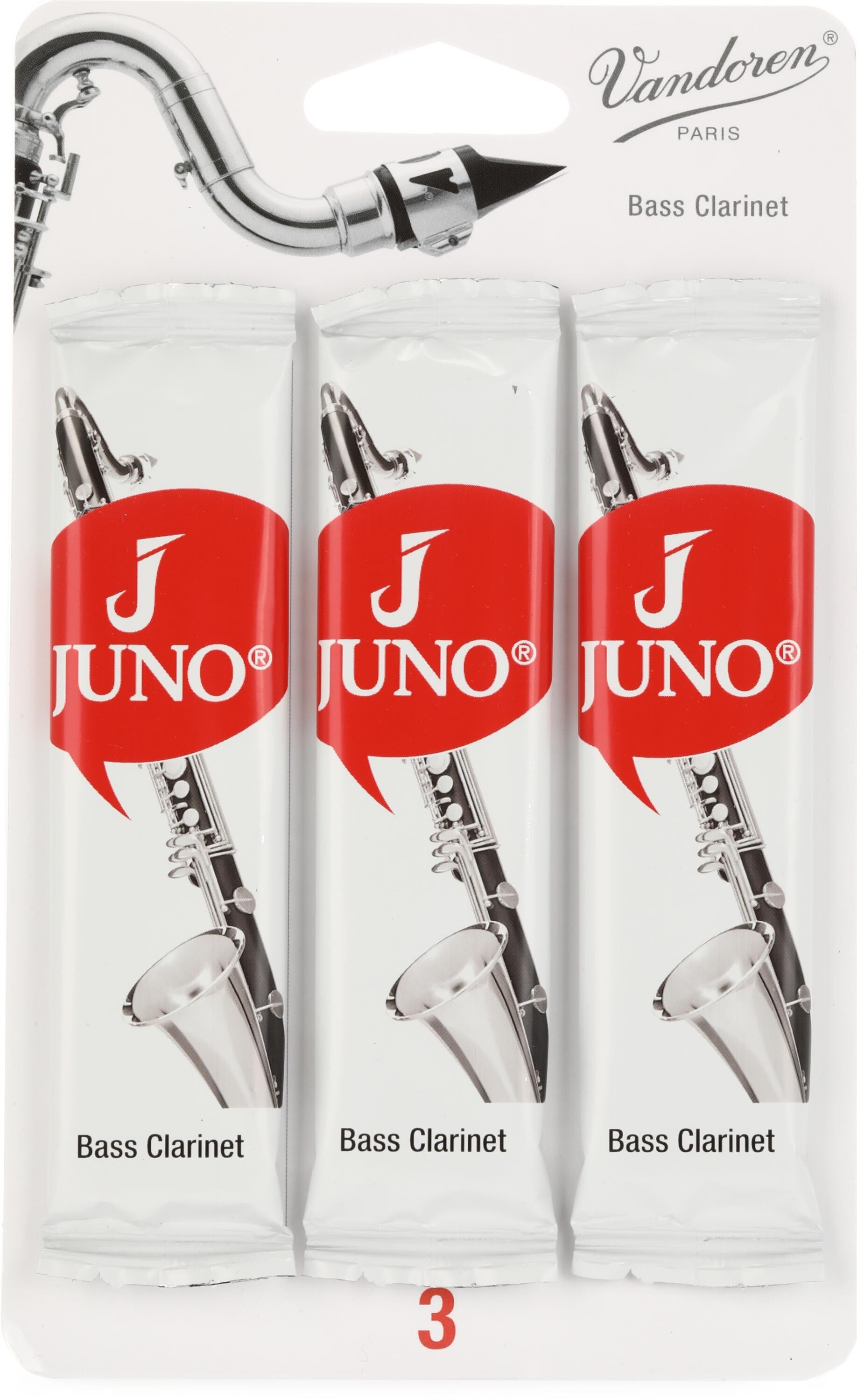 Juno JCR313/3 Bass Clarinet Reeds - 3.0 (3-pack) | Sweetwater