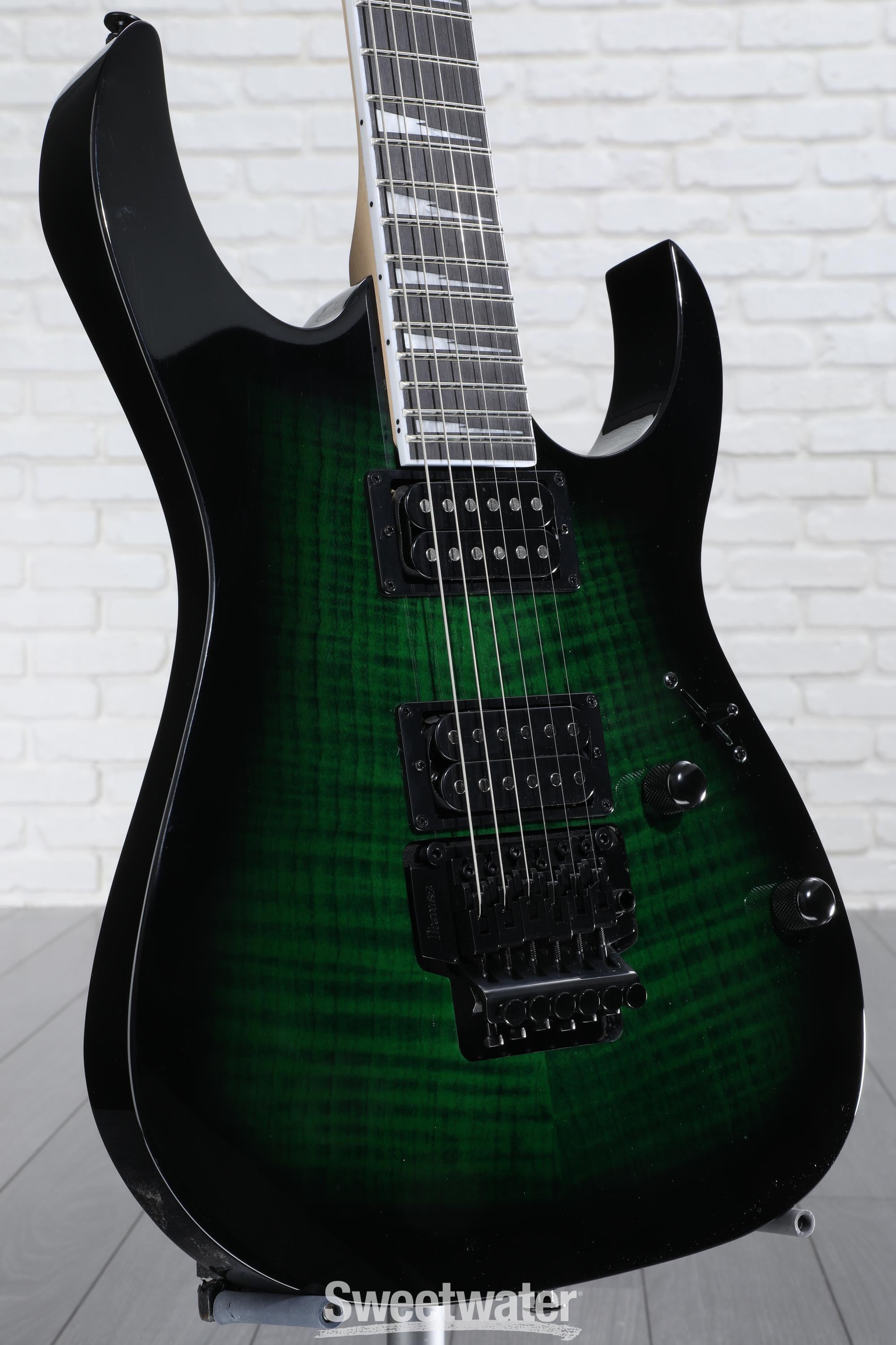 Ibanez Gio RG320FAT Electric Guitar - Transparent Emerald Sunburst ...