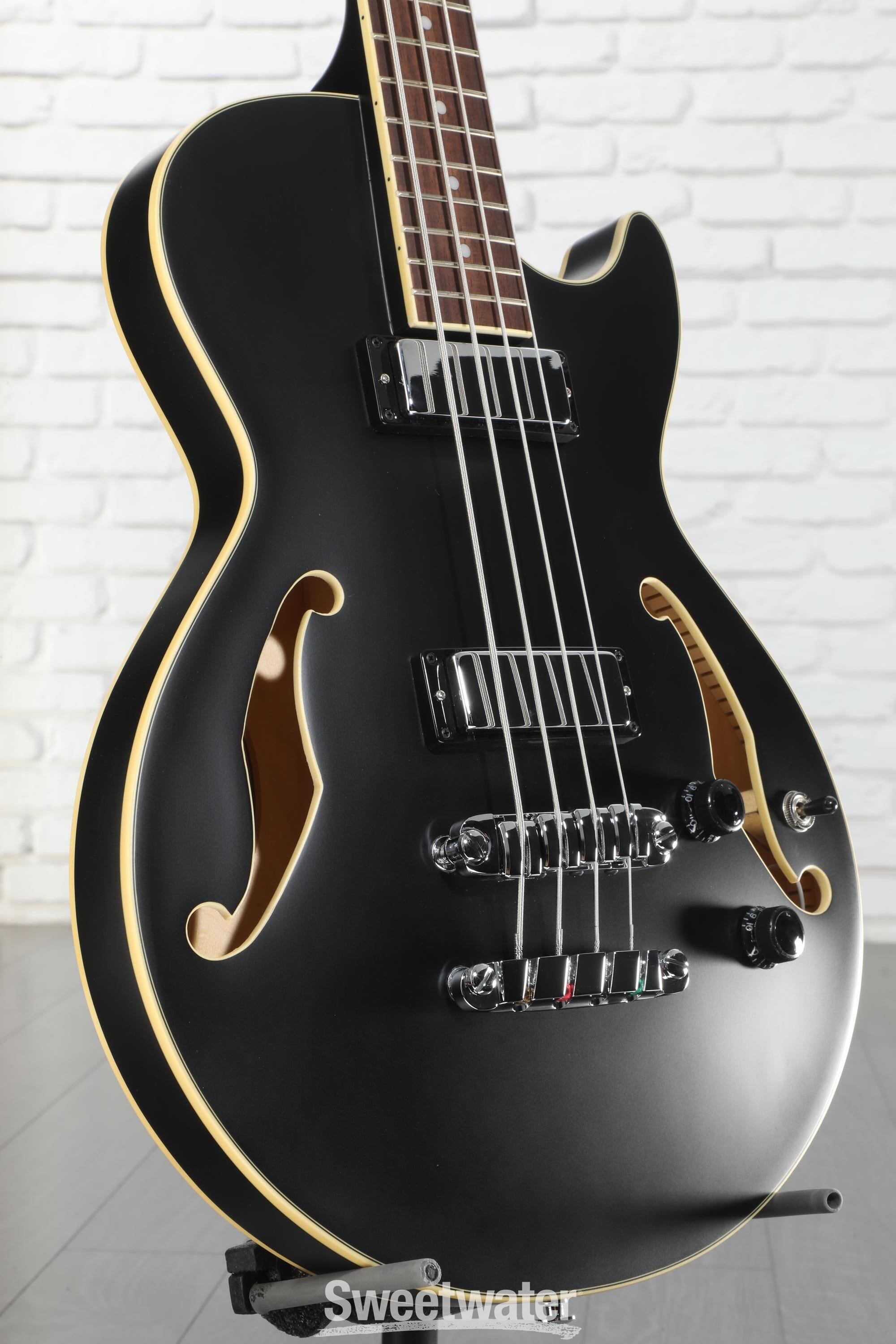 Ibanez AGB200 Semi-hollow Bass Guitar - Black Flat | Sweetwater