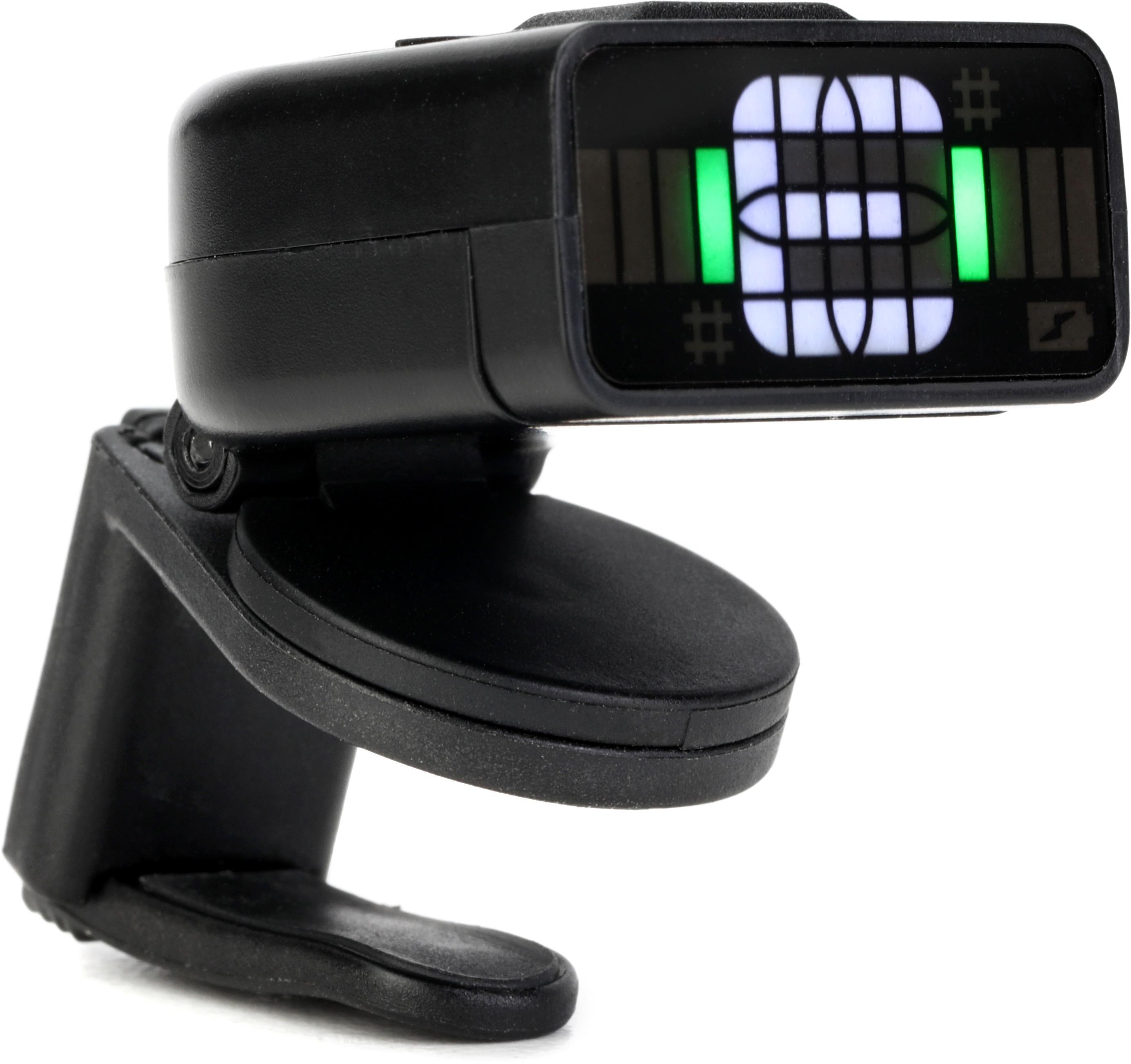 D'Addario Micro Rechargeable Headstock Guitar Tuner - Black