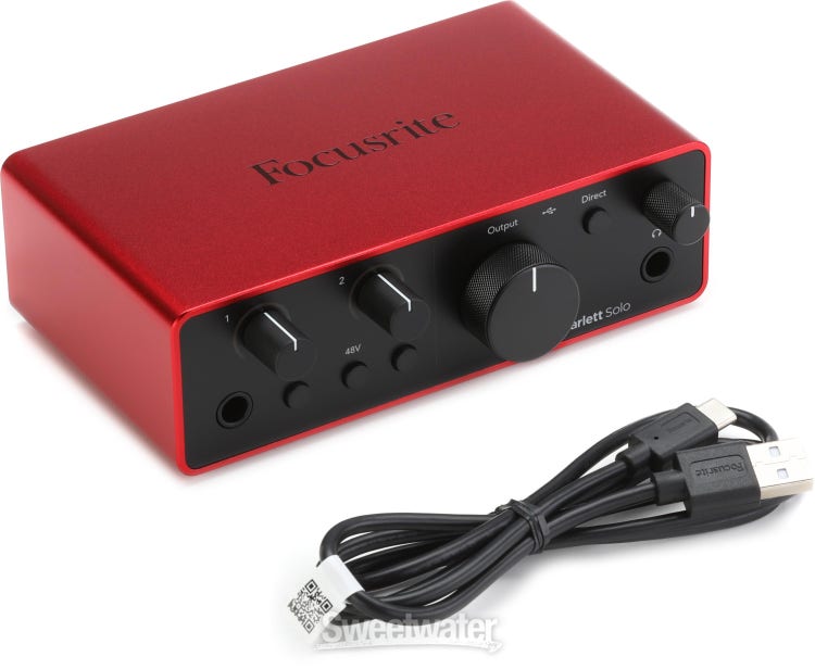 Focusrite Scarlett Solo USB-C Audio Interface (4th Gen) Bundle