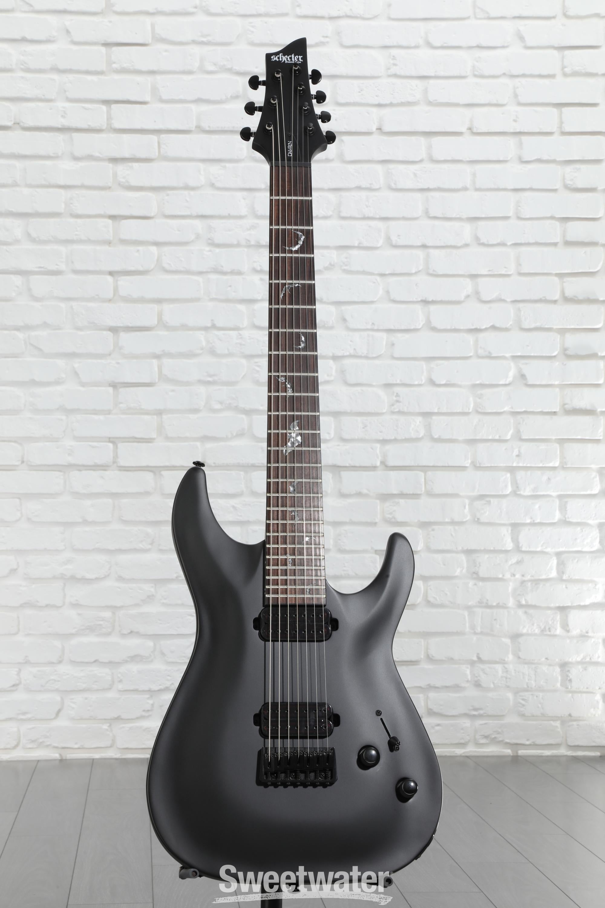 Schecter Damien-7 SBK Electric Guitar - Satin Black | Sweetwater