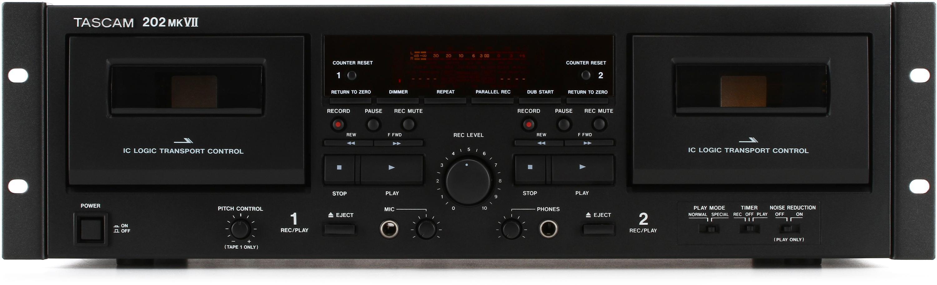 TASCAM 202MKVII Dual Cassette Deck with USB | Sweetwater TASCAM 202MKVII Dual Cassette Deck with USB | Sweetwater