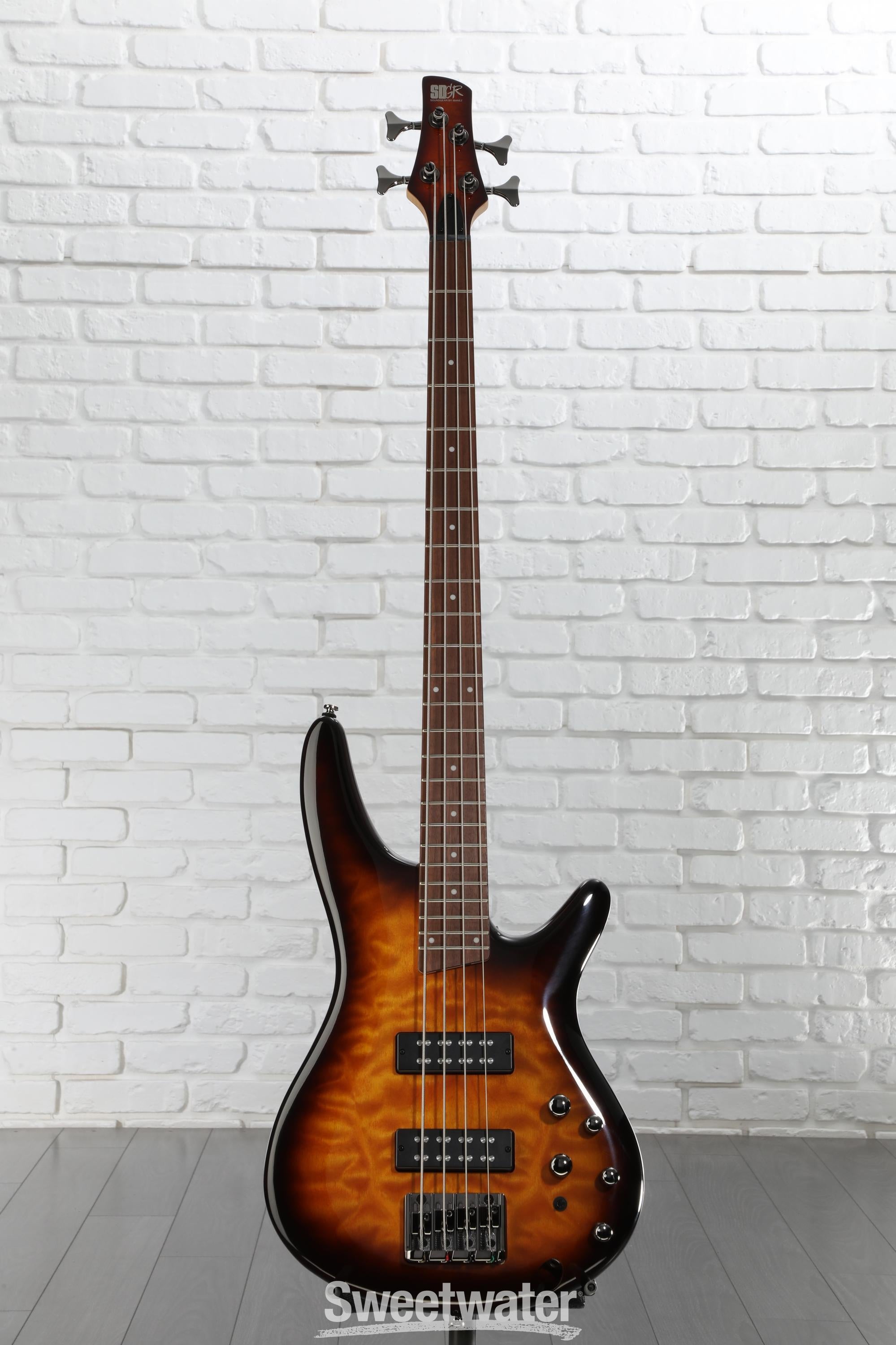 ベース Ibanez SR400EQM Ibanez SR400EQM Quilted Maple Electric Bass Stained Cosmic Blue