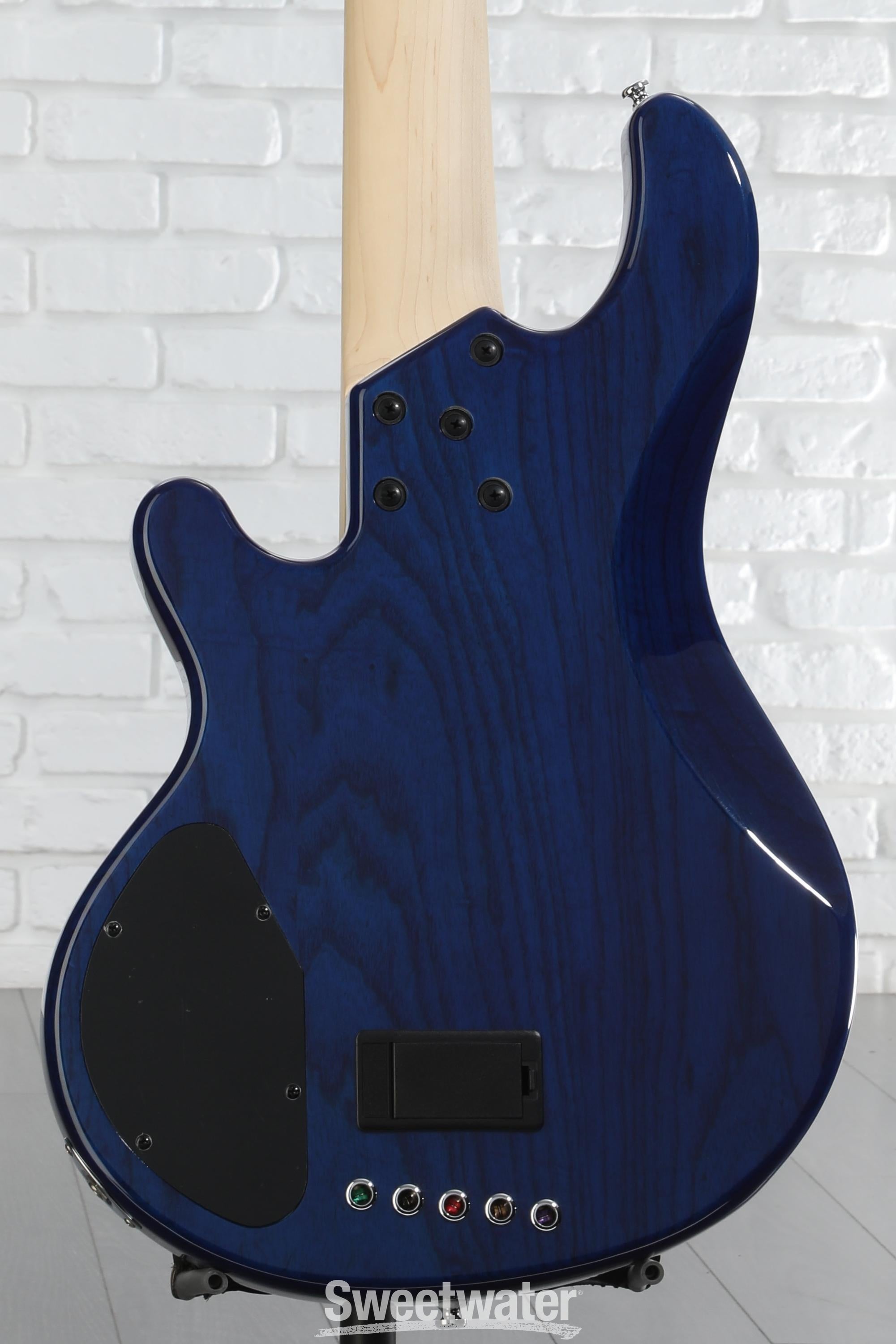 Lakland Skyline 55-02 Deluxe Flame Bass Guitar - Translucent Blue