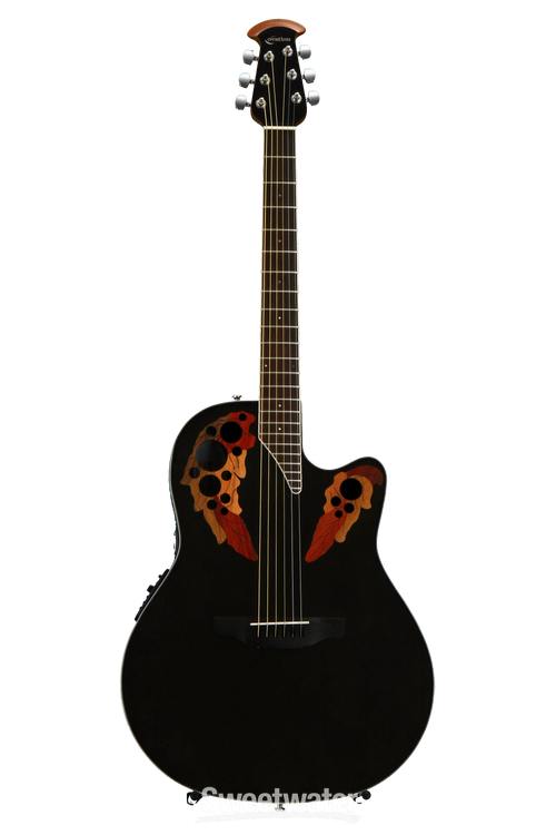 Ovation Elite Celebrity Super Shallow - Trans Black Reviews | Sweetwater