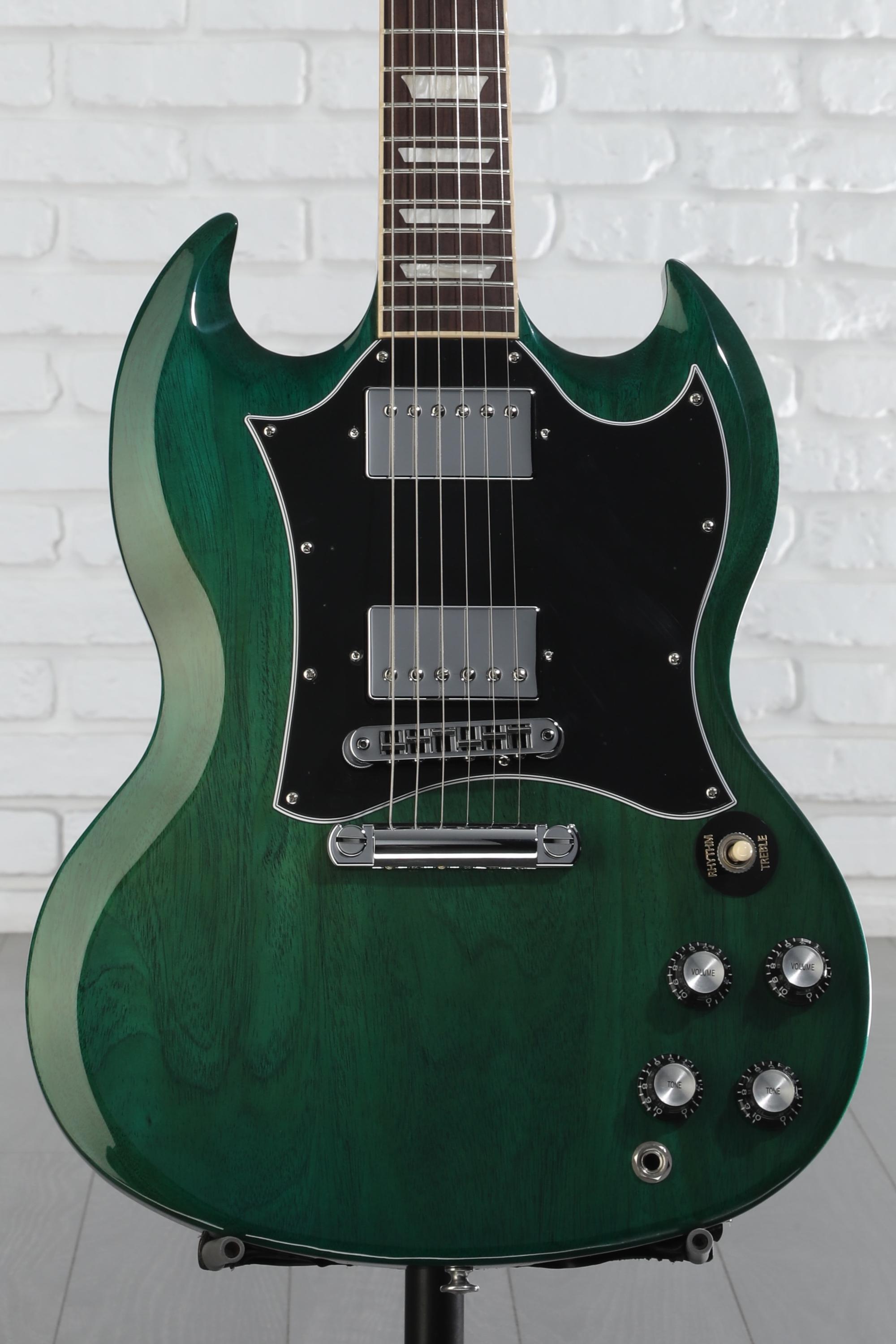 ギター Gibson SG Standard Translucent Teal Gibson SG Standard Electric Guitar - Transparent Teal