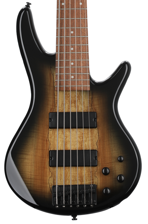 Ibanez Gio GSR206SMNGT Bass Guitar - Spalted Maple Top Natural Grey Burst
