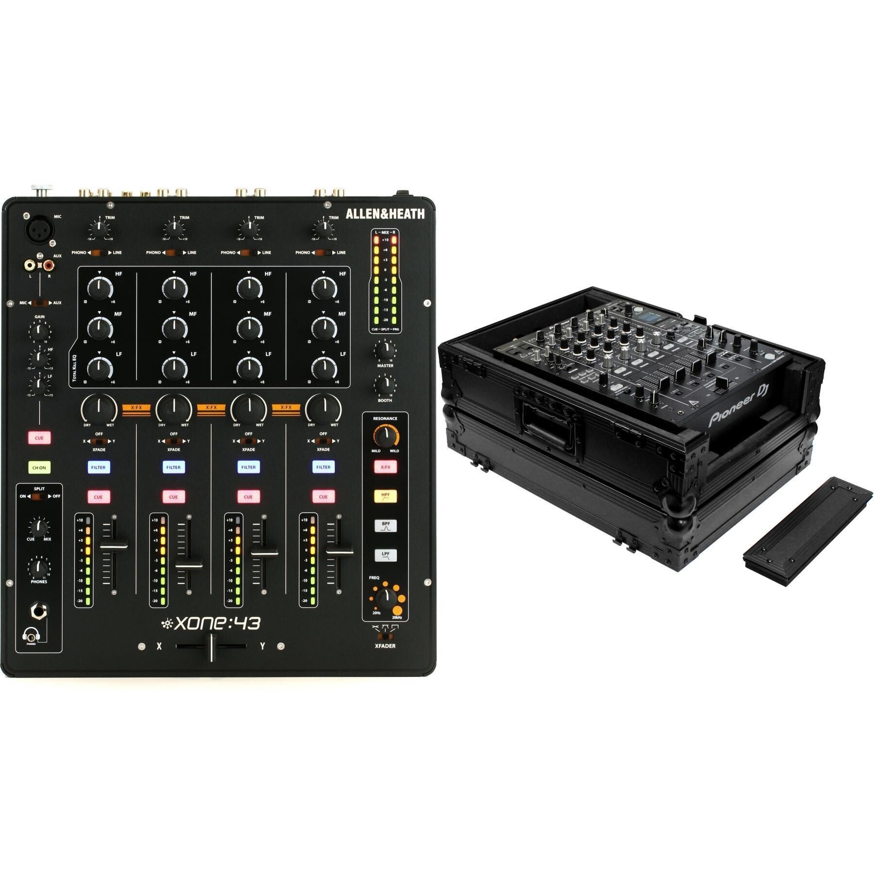 Allen u0026 Heath Xone:43 4-channel DJ Mixer and Odyssey Hard Case - Black