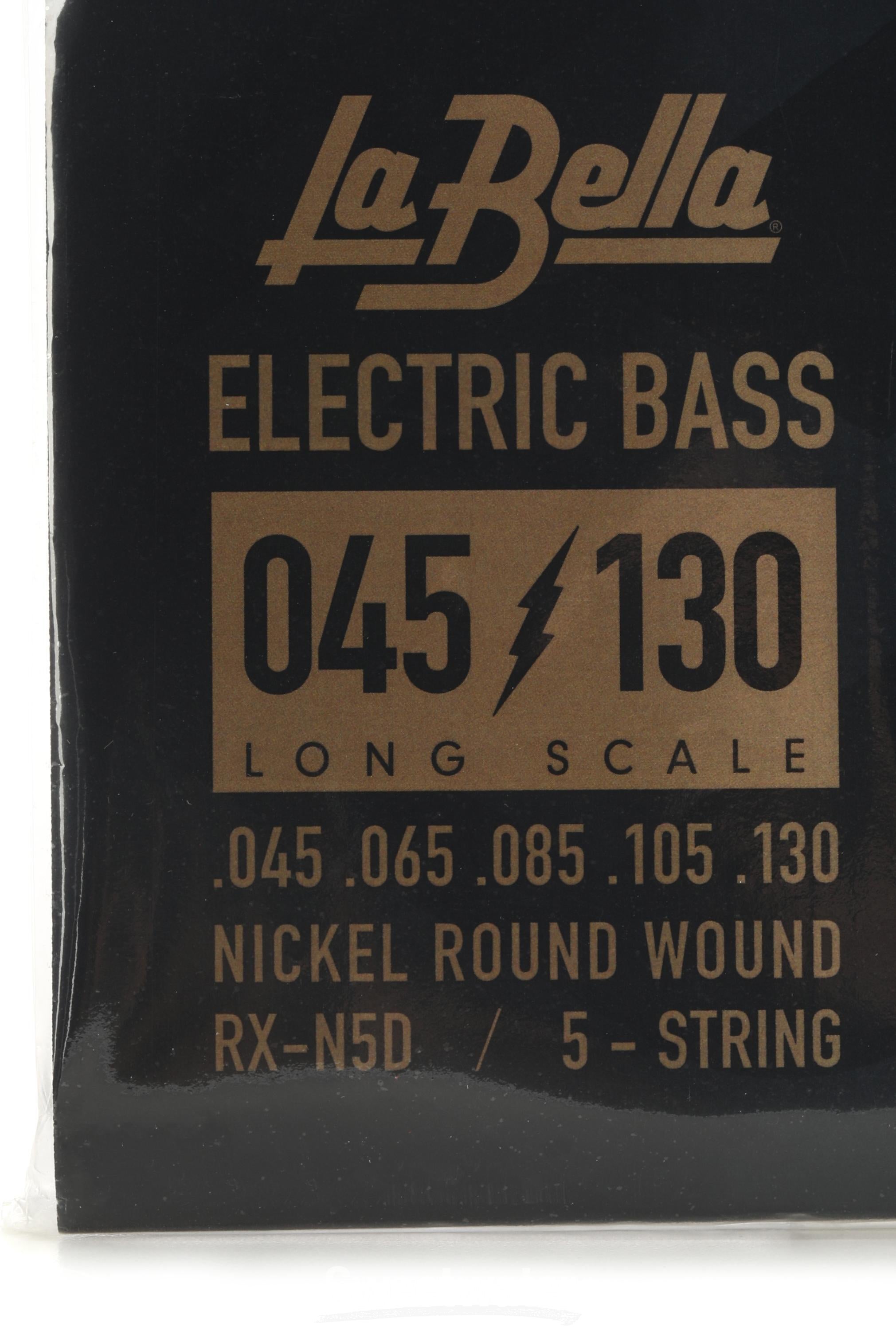 La Bella RX-N5D Rx Nickel Roundwound Bass Guitar Strings - .045-.130 Long  Scale 5-string