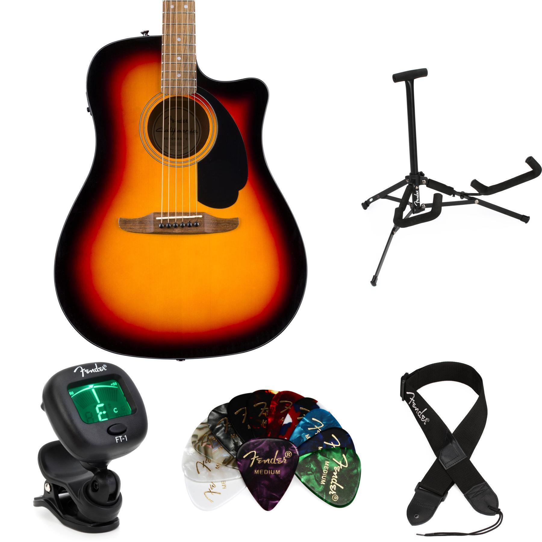 Photo of Fender California Standard Redondo CE Acoustic-electric Guitar Essentials Bundle - Sunburst
