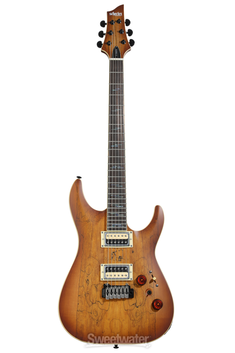 Schecter C-1 Exotic Spalted Maple Electric Guitar - Satin Natural