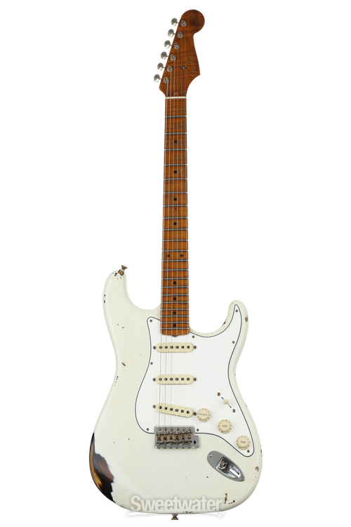 Fender Custom Shop Limited Edition Roasted Journeyman Relic Tomatillo  Stratocaster - Aged Olympic White with Maple Fingerboard