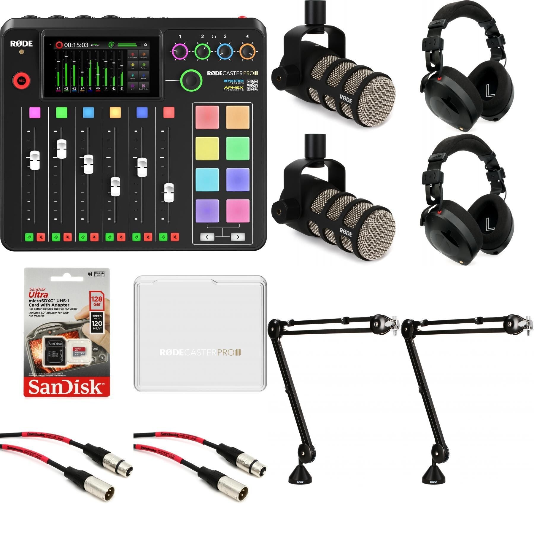 Rode Rodecaster Pro II and PodMic 2 Person Podcast Kit | Sweetwater