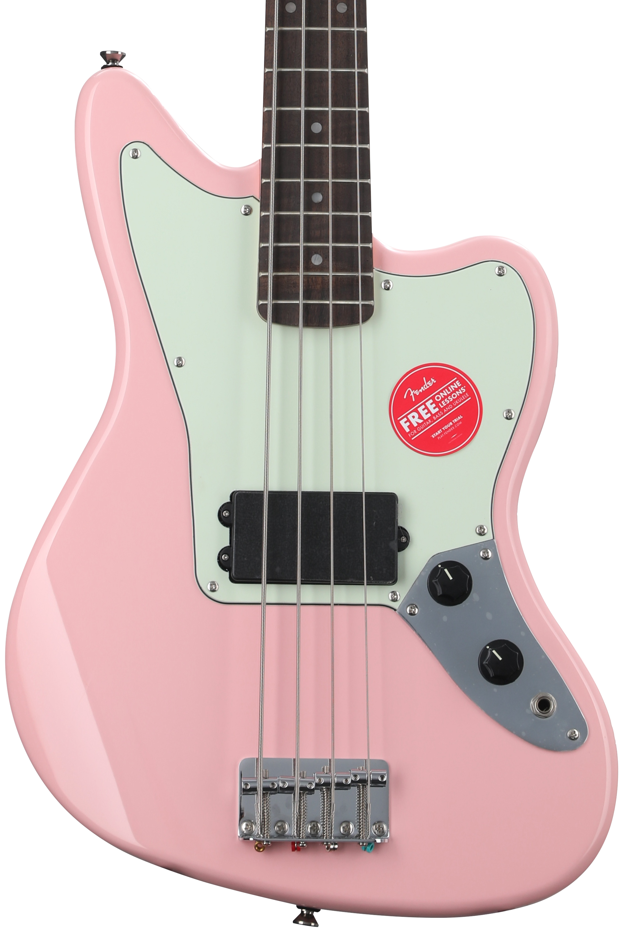 Bundled Item: Squier Affinity Series Jaguar Bass H - Shell Pink, Sweetwater Exclusive