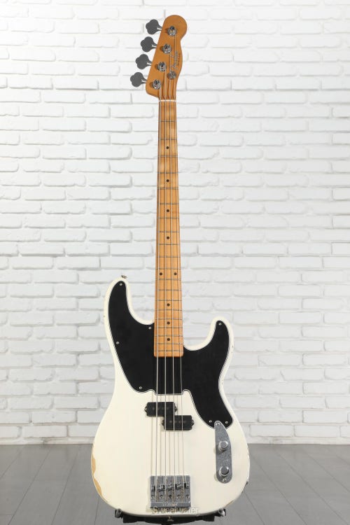 Fender Mike Dirnt Road Worn Precision Bass - White Blonde with Maple Fingerboard