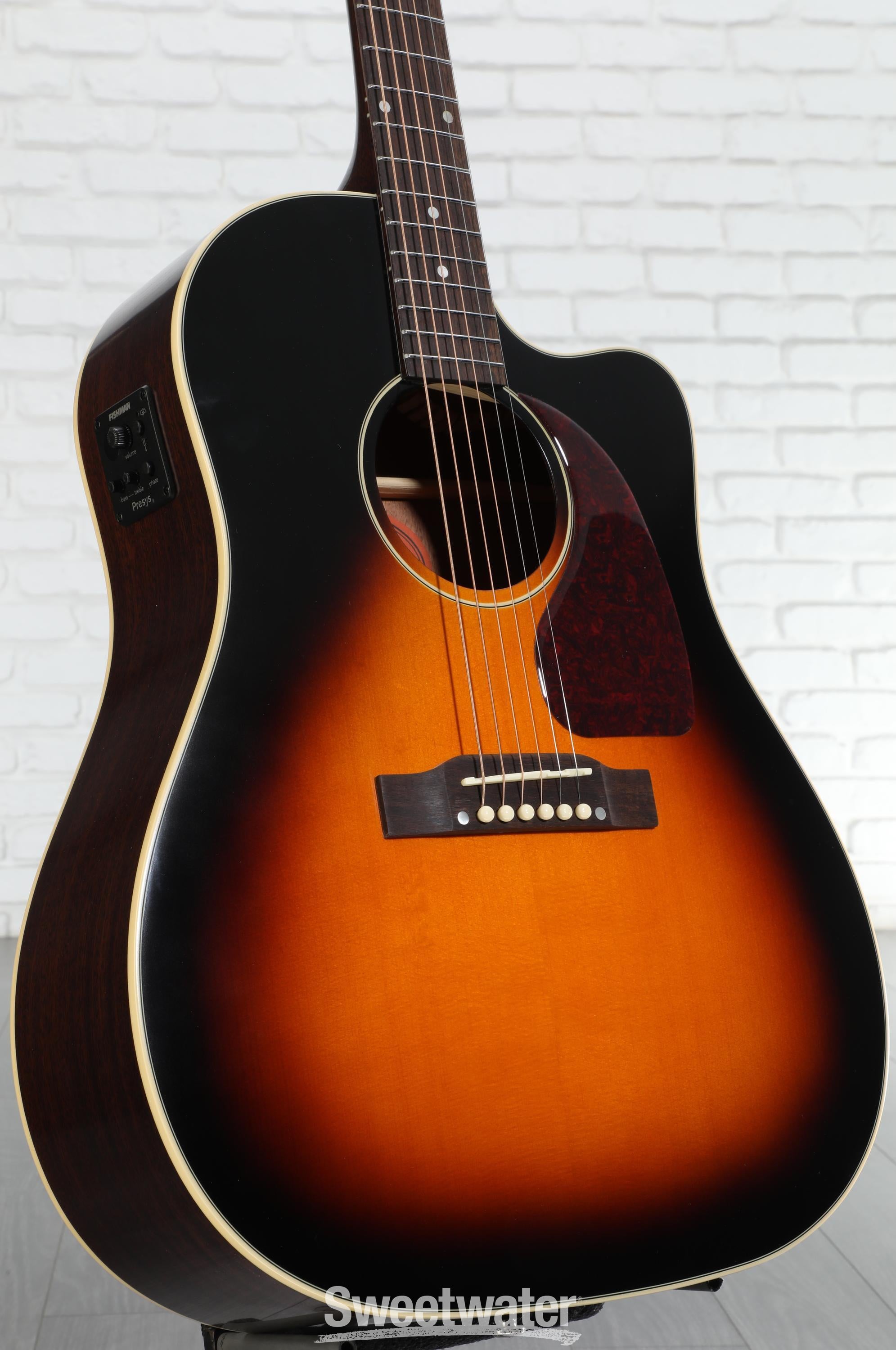 Epiphone J-45 EC Acoustic Guitar - Aged Vintage Sunburst Gloss